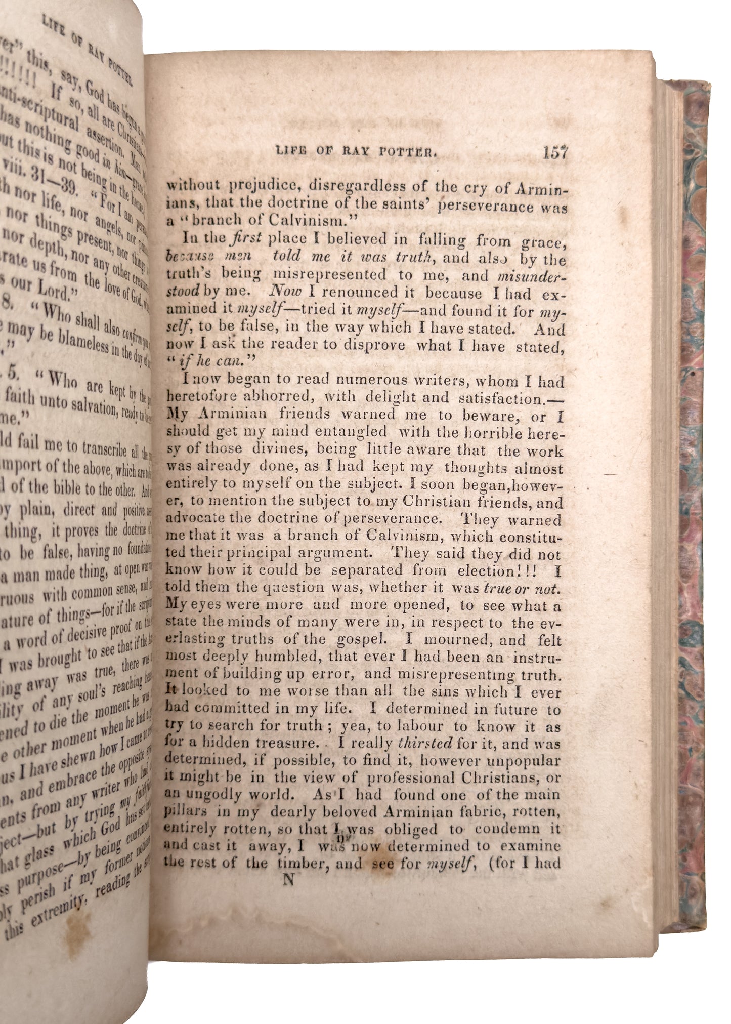 1829 BAPTIST REVIVALIST & WOMANIZER. Rare Memoir of Ray Potter - Six Principle & Freewill Baptist.