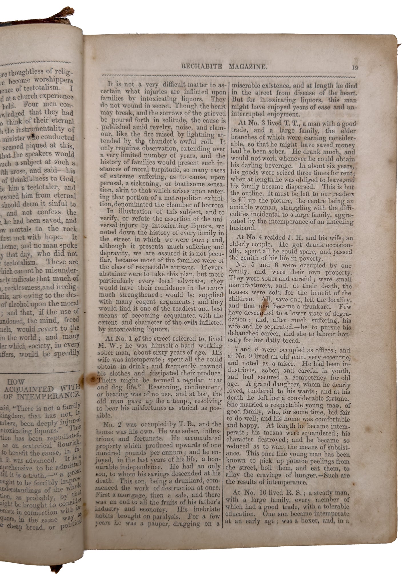 1847-48 THE RECHABITE MAGAZINE. Temperance, Hydrotherapy, Early Anti-Alcohol Publication.