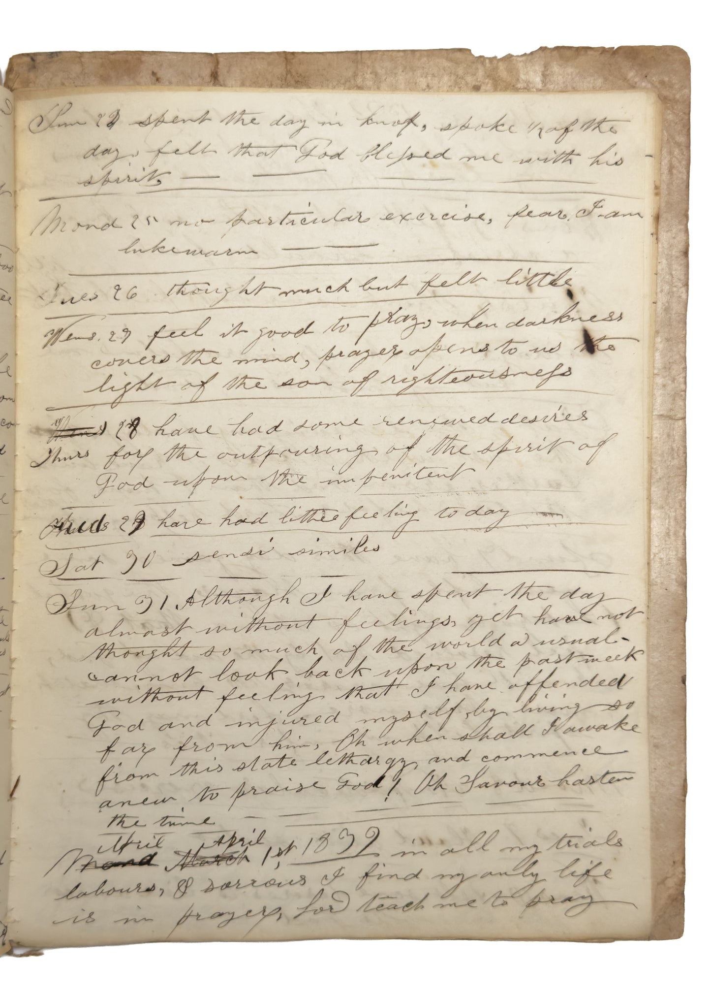 1839 BAPTIST DIARY. Rev. C. C. Long - Student at Waterville Baptist College - Samuel Francis Smith &c.