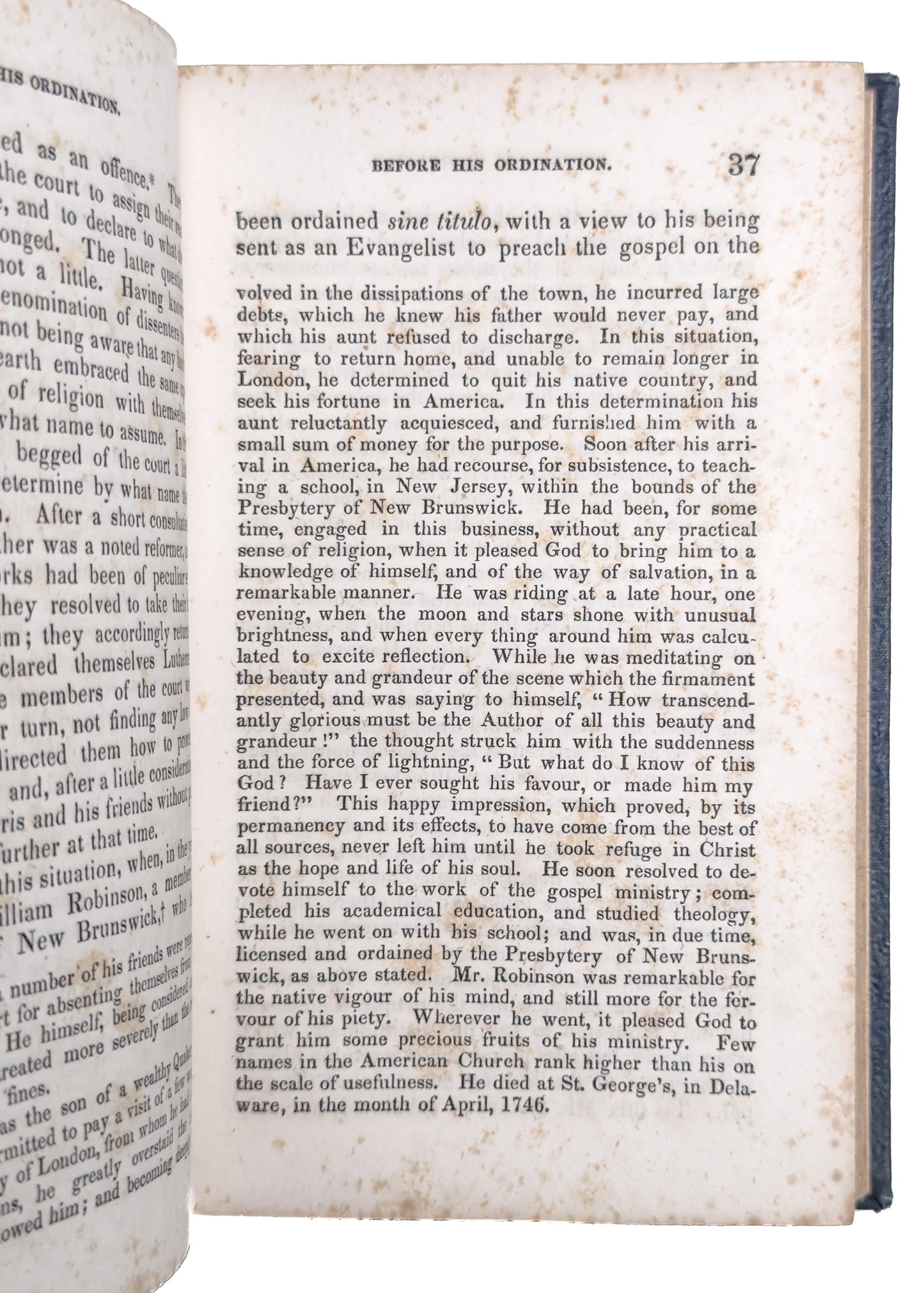 1840 JOHN RODGERS. Important Great Awakening & American Revolutionary War Presbyterian Memoir.