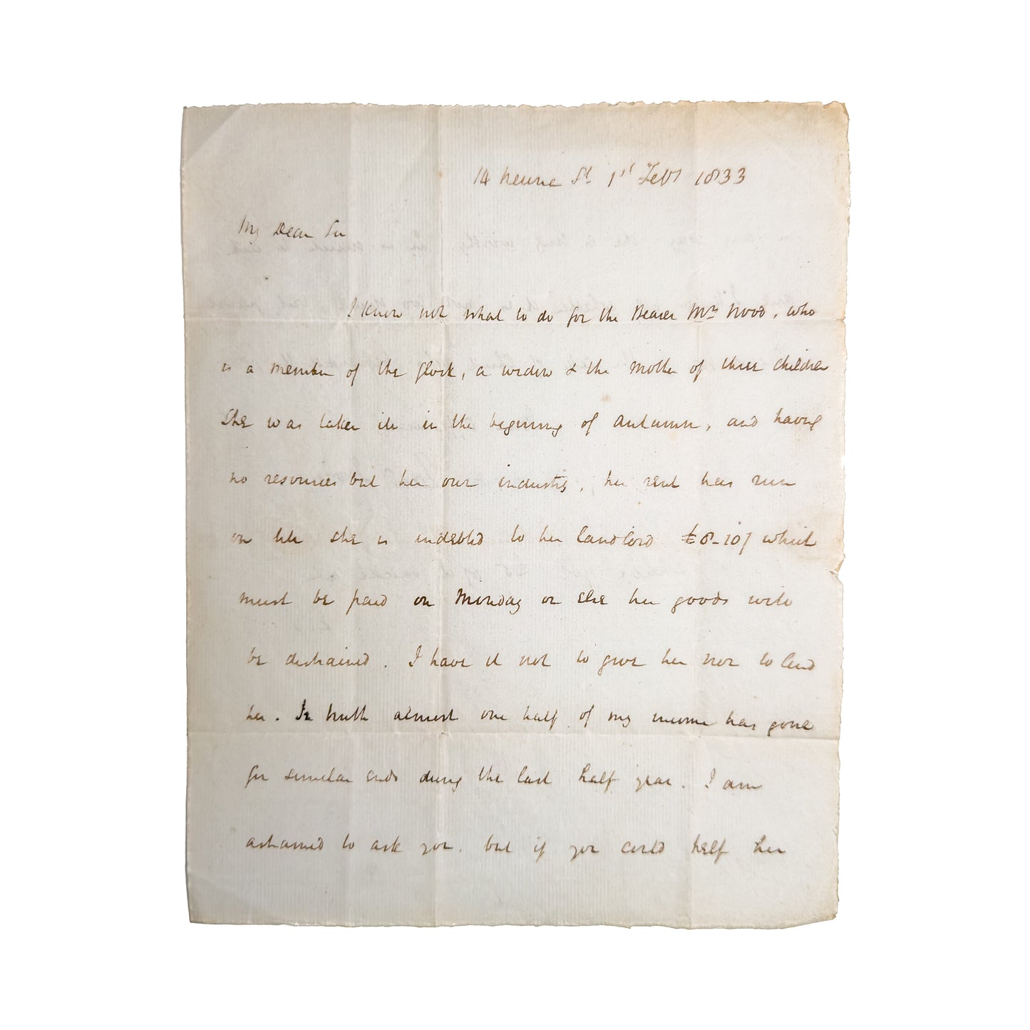 1833 EDWARD IRVING. A Very Rare Pastoral Letter Written Shortly before Death.