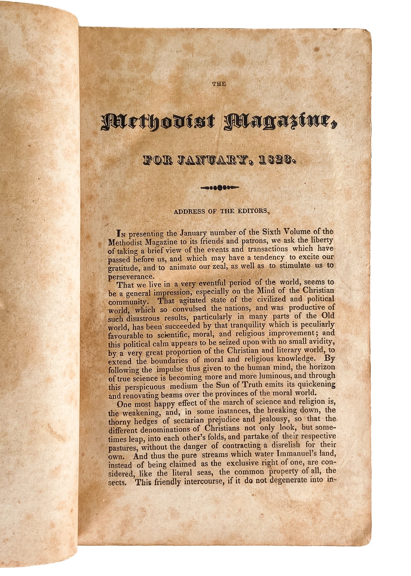 1823 METHODIST MAGAZINE [US]. Revivals & Camp-Meetings; Slavery & Colonization; Eternal Punishment.