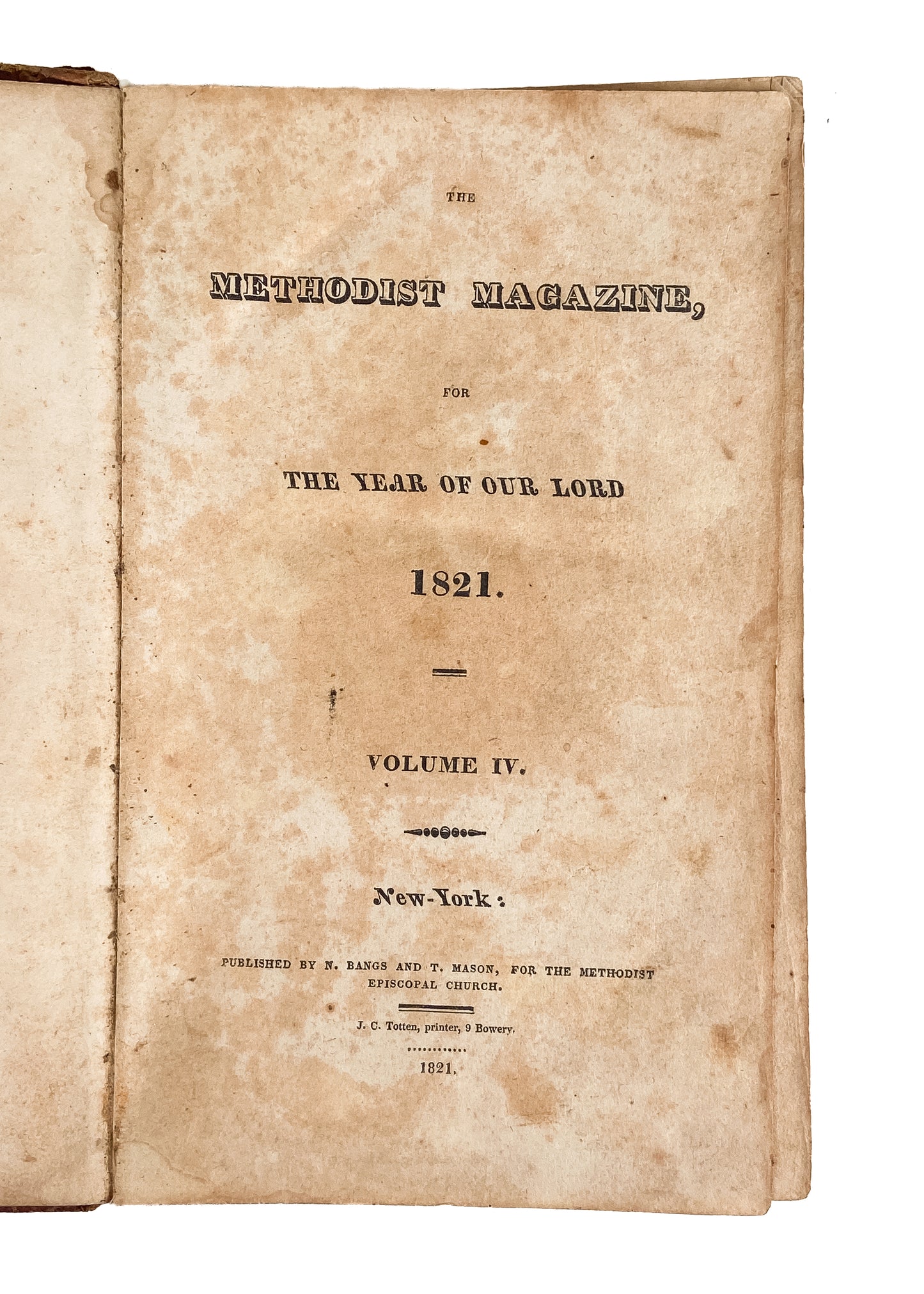 1821 METHODIST MAGAZINE [US]. Revivals & Camp-Meetings; Emotions & Spiritual Life; Natural Theology