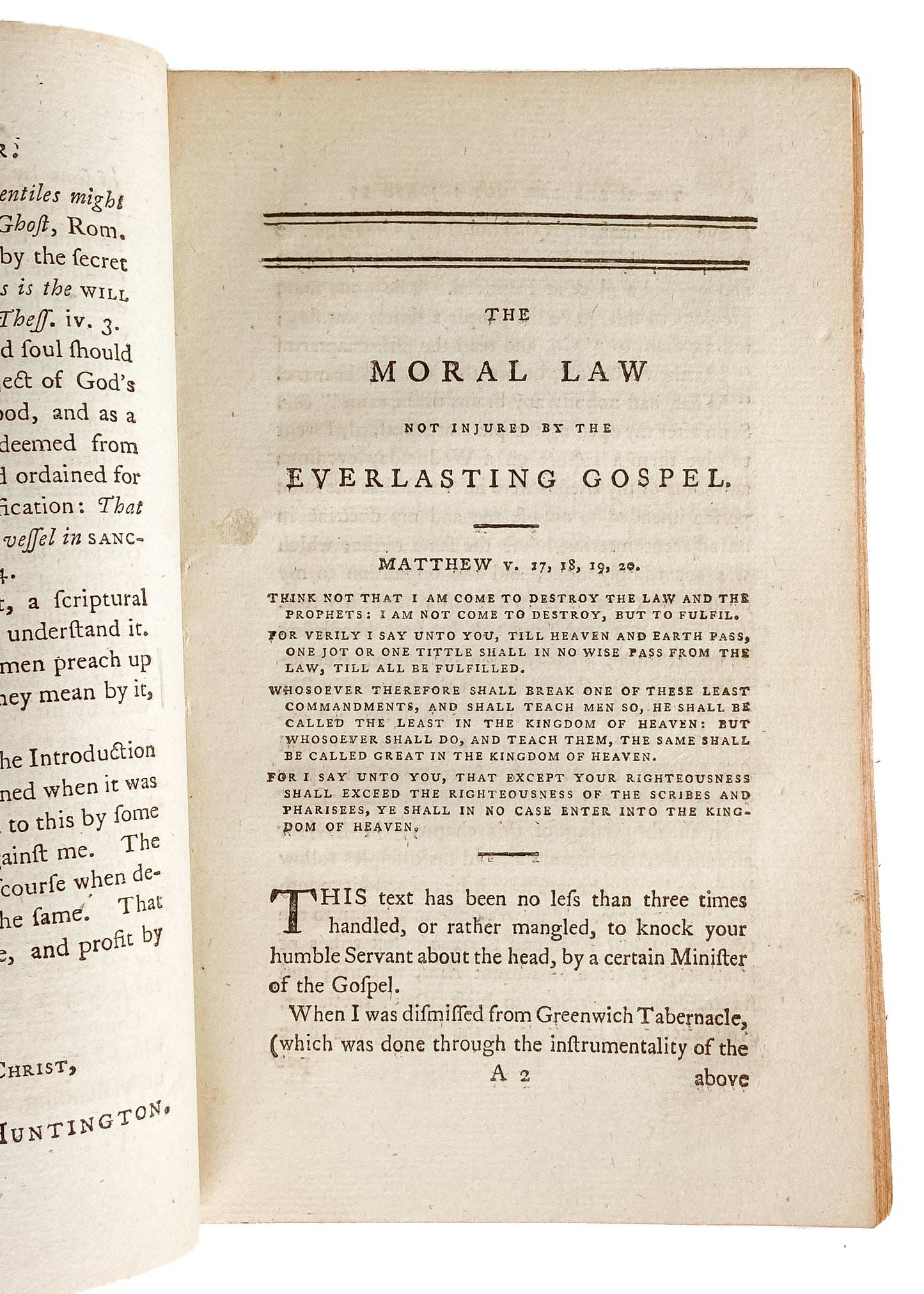 1792 ANTINOMIAN CONTROVERSY. Public Controversy Between Rowland Hill and William Huntington.