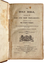 Load image into Gallery viewer, 1829 SUNDAY SCHOOL ISSUE BIBLE. Rare British &amp; Foreign Bible Society Block-Embossed Bible