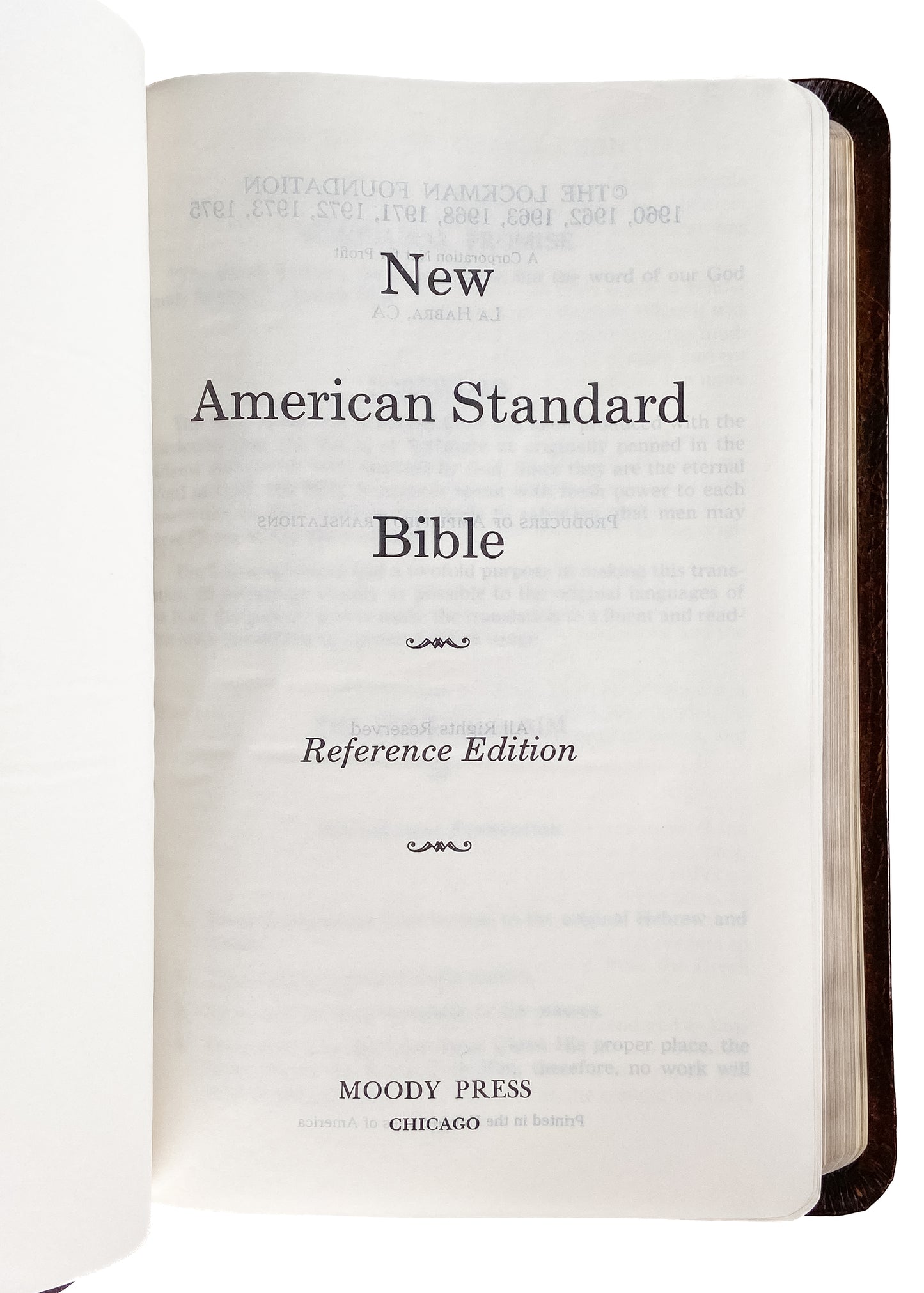 1975 NASB New Original Stock. Top Grain Fine Preaching Bible. Deluxe 6233-2 Leather.