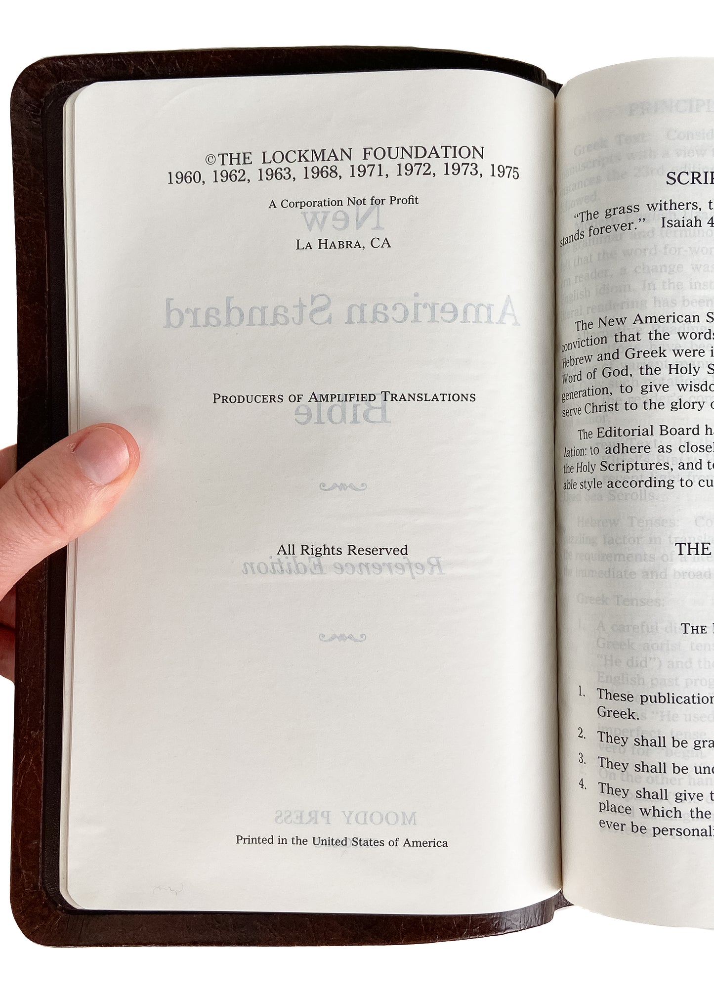 1975 NASB New Original Stock. Top Grain Fine Preaching Bible. Deluxe 6233-2 Leather.