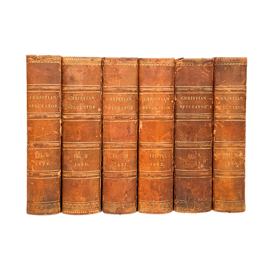 1829-1834 CHRISTIAN SPECTATOR. Six Years of Important Great Awakening & Abolitionist Periodical.