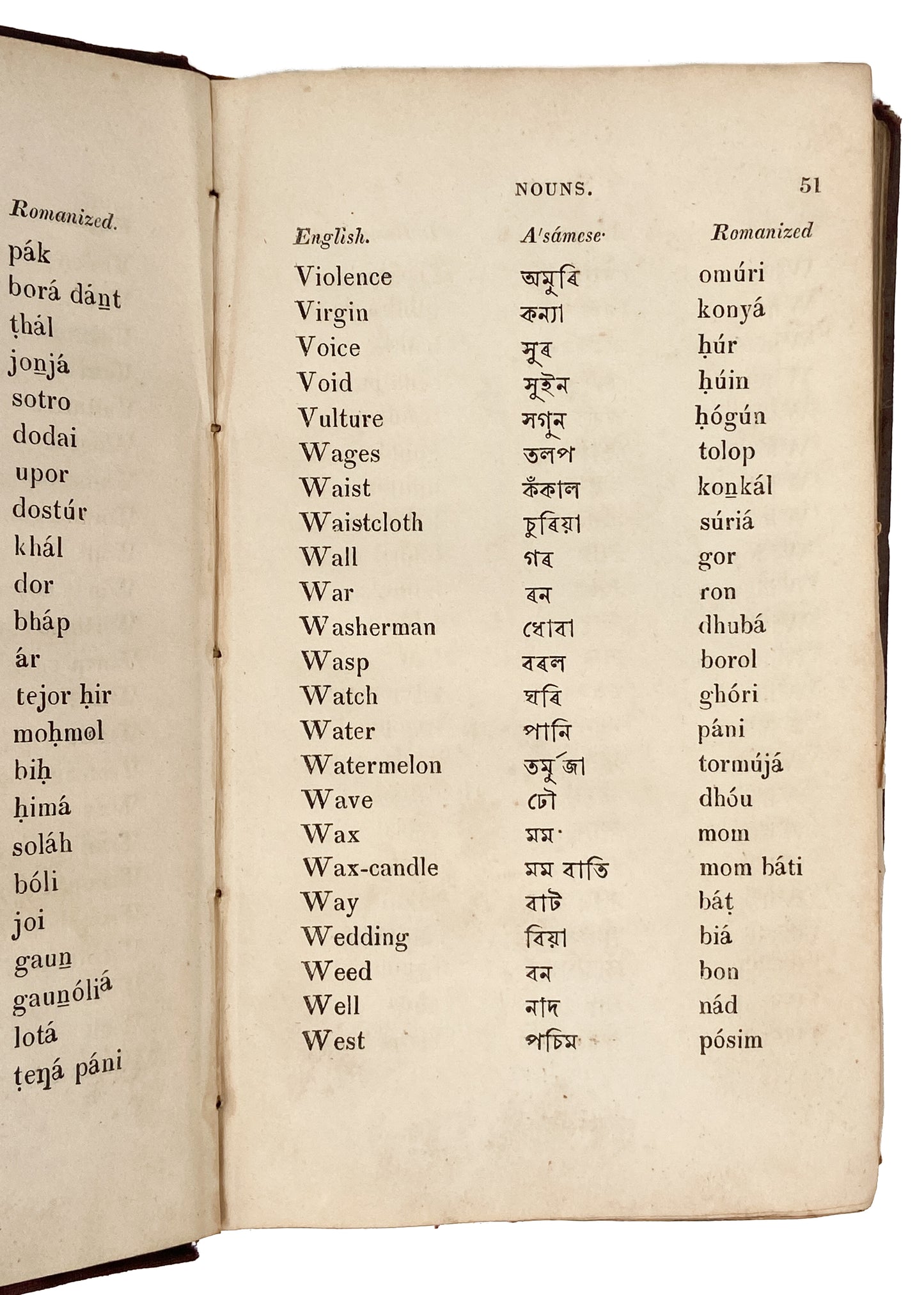 1840 BAPTIST INDIA MISSIONS. A'Sa'Mese Dictionary with Superb Provenance & Translated by Female Missionary.