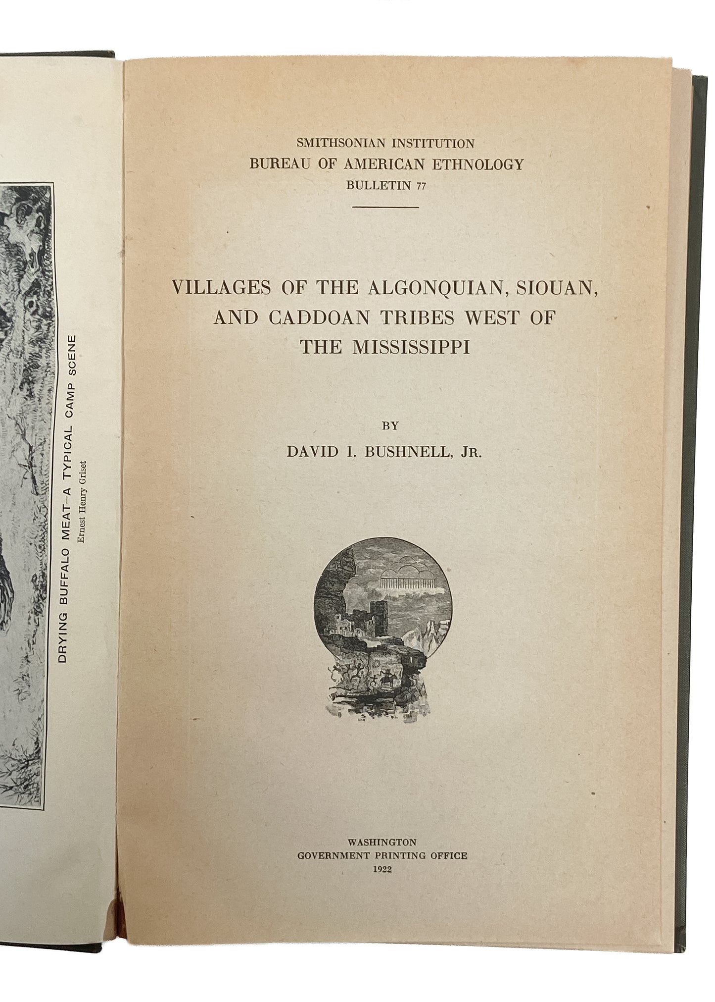 1922 NATIVE AMERICANS. The Villages of the Algonquian, Siouan, and Caddoan Tribes. VG!