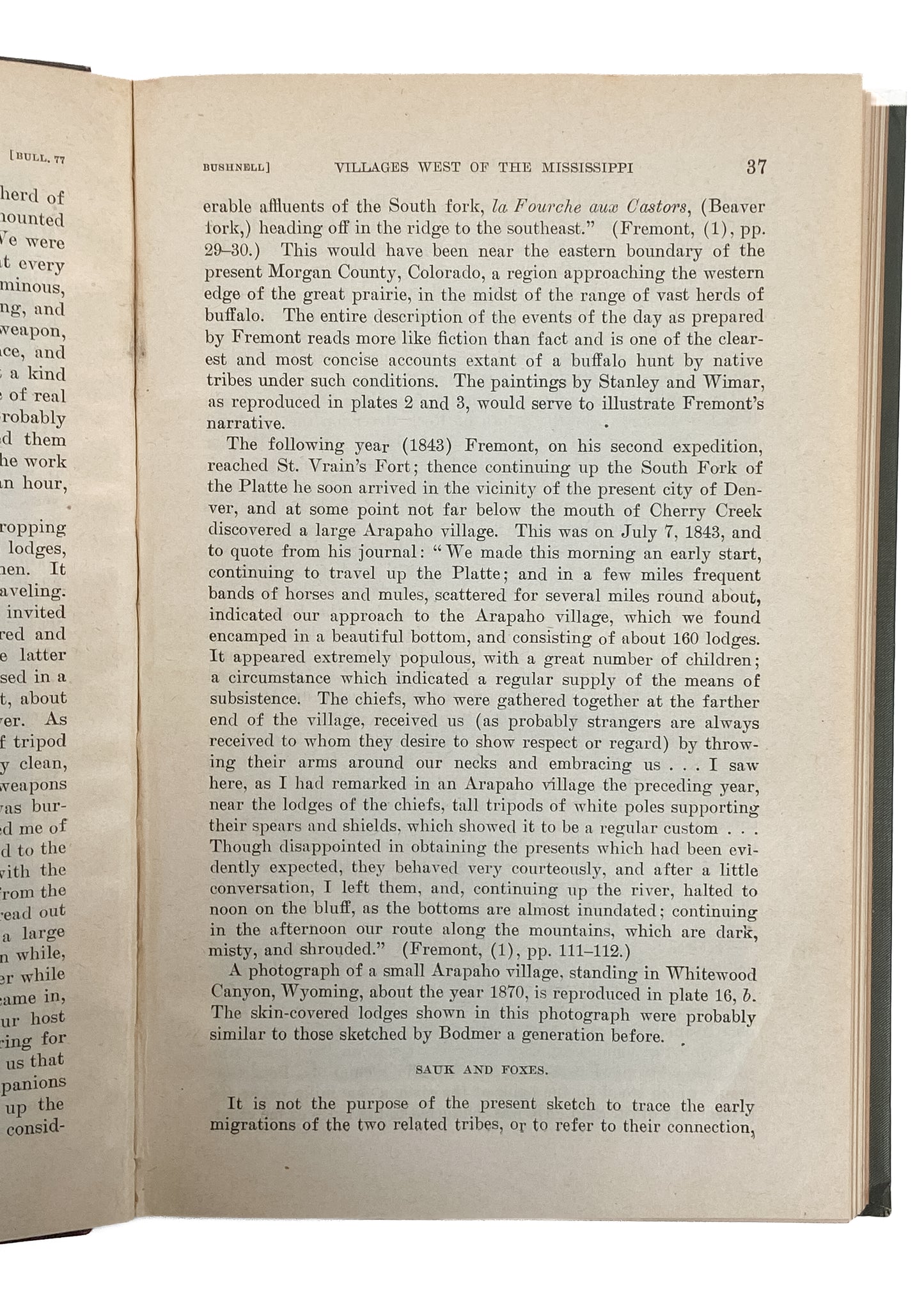 1922 NATIVE AMERICANS. The Villages of the Algonquian, Siouan, and Caddoan Tribes. VG!