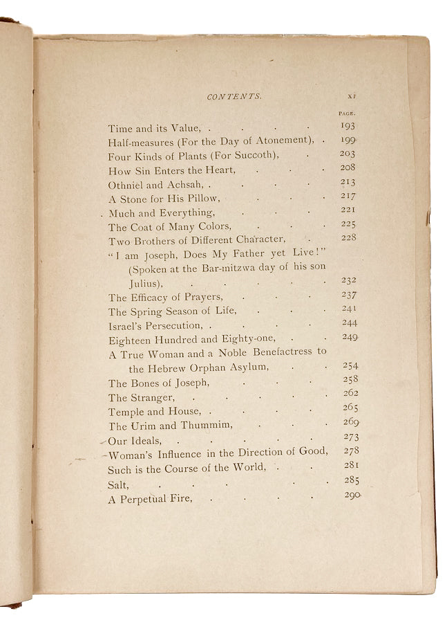 1885 HERMANN BAAR. Sermons for Children at Hebrew Orphan Asylum. Signed!