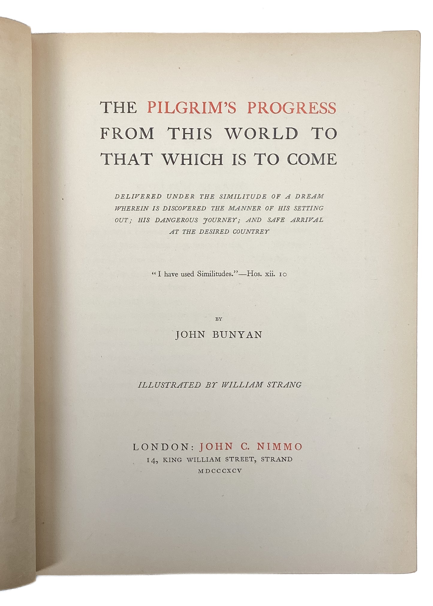 1895 JOHN BUNYAN. First Edition of Pilgrim's Progress with William Strang's Fine Etchings!