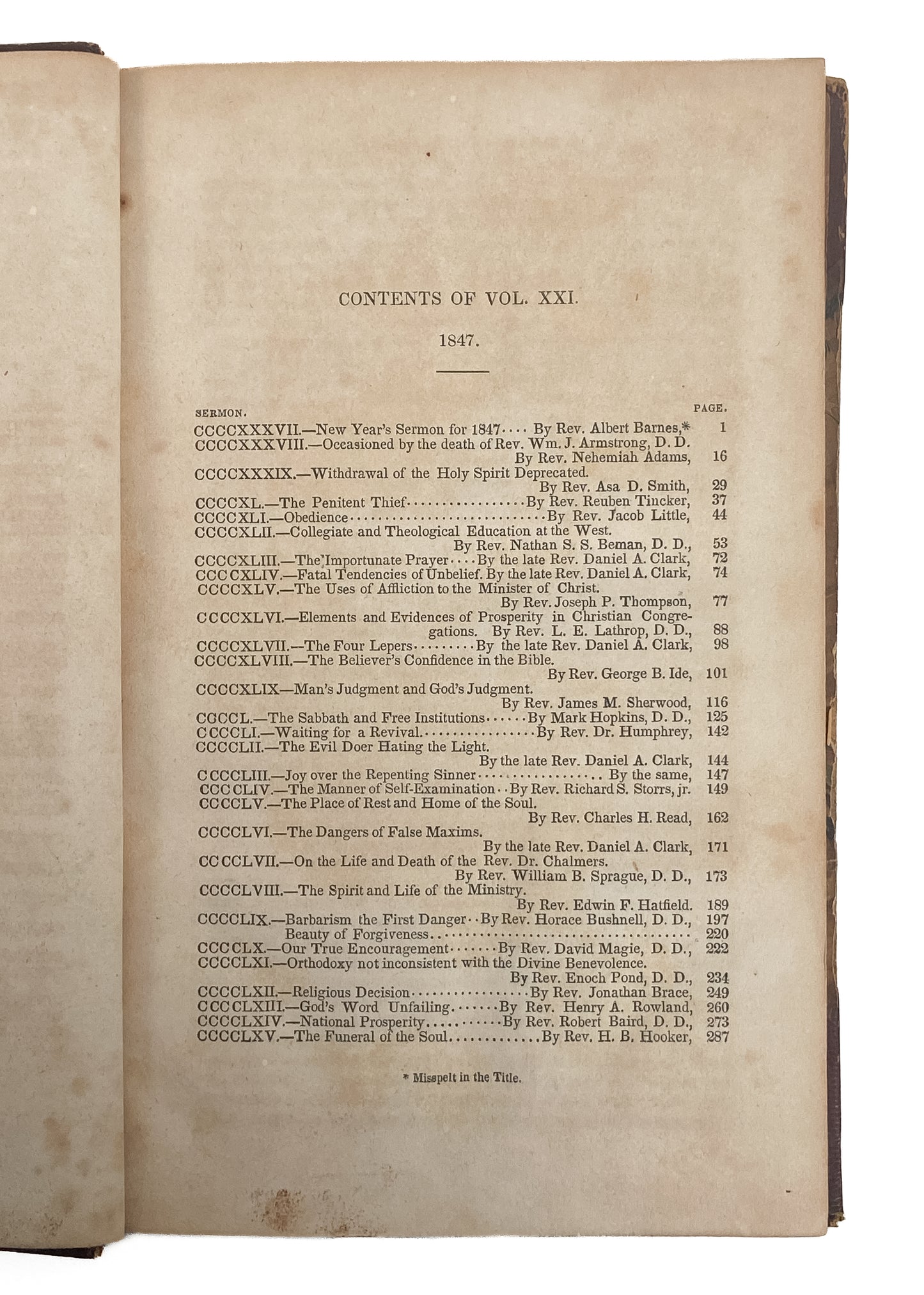 1847 AMERICAN NATIONAL PREACHER. The Best Revivalist and Evangelical Sermons of the Year.