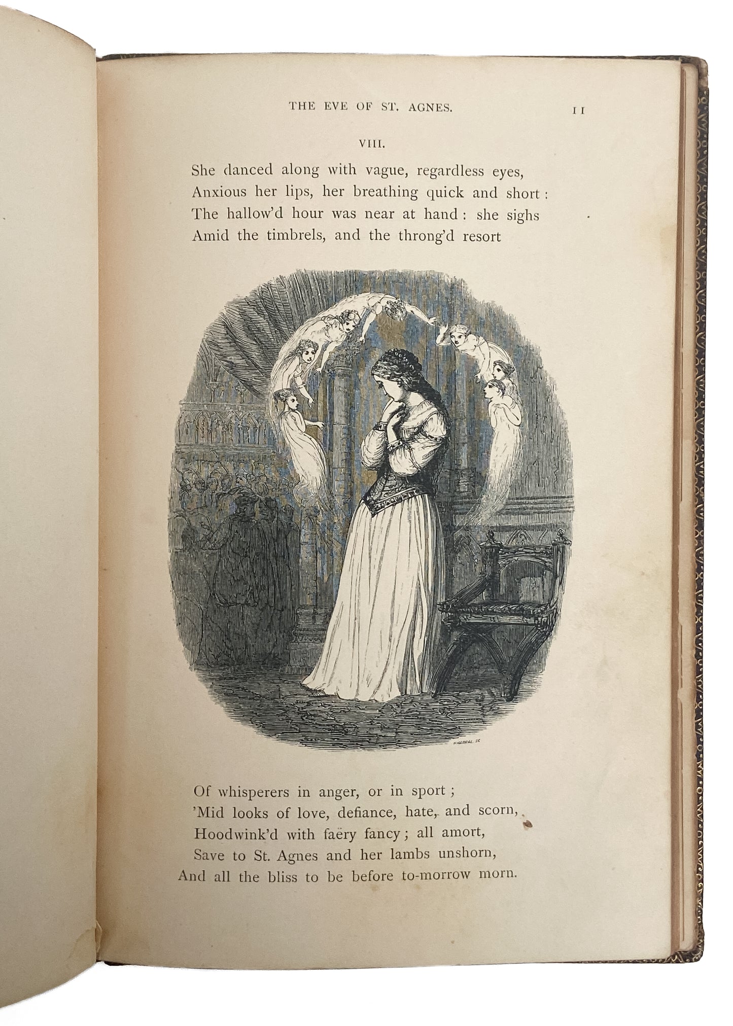 1860 JOHN KEATS. Finely Bound "The Eve of St. Agnes" with Illustrations by Edward H. Wehnert.