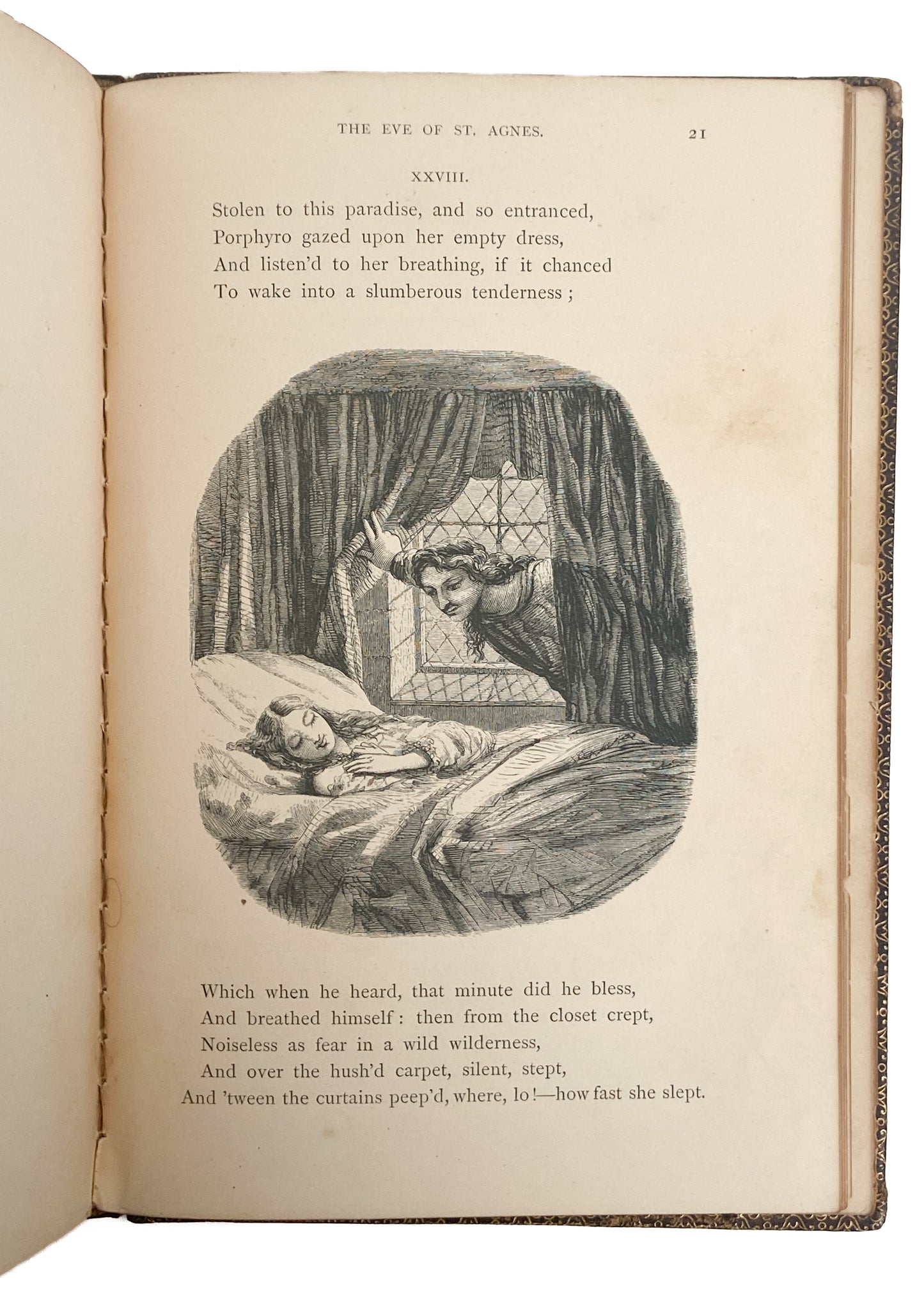 1860 JOHN KEATS. Finely Bound "The Eve of St. Agnes" with Illustrations by Edward H. Wehnert.