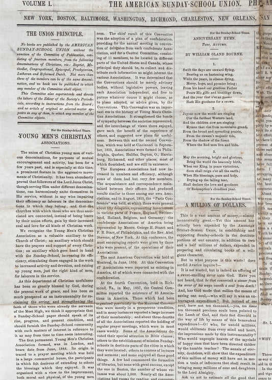 1859 PRAYER REVIVAL. Issue 1.1 of The Sunday School Times. Fulton Street Prayer Revival.