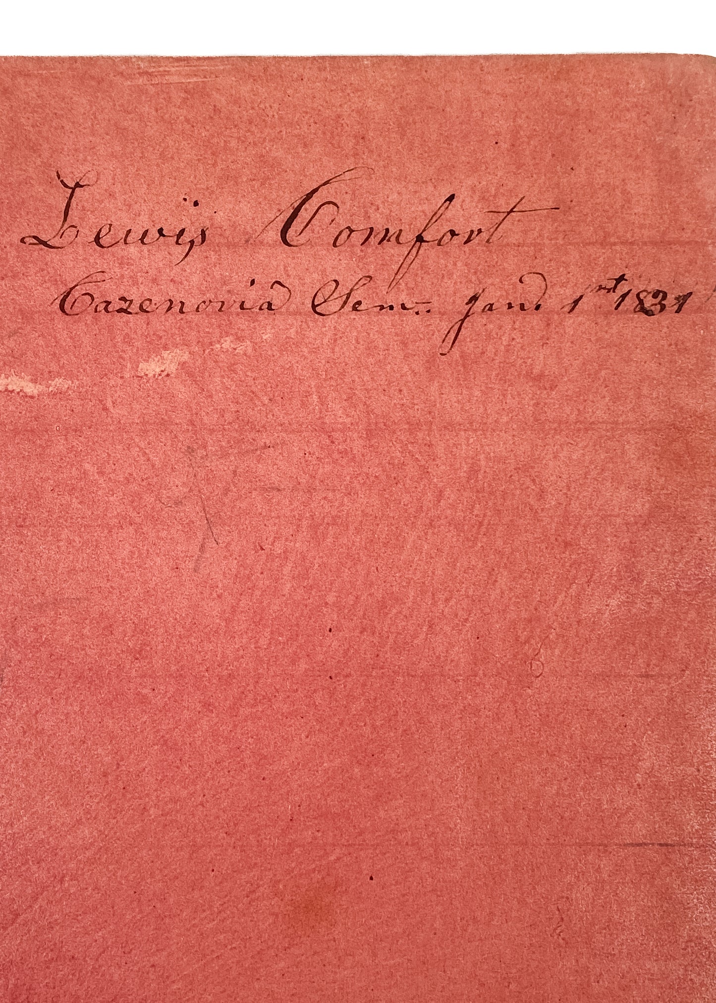 1831 CAZENOVIA SEMINARY. Early Methodist Journal Inscribed by Class of 1831 Graduates