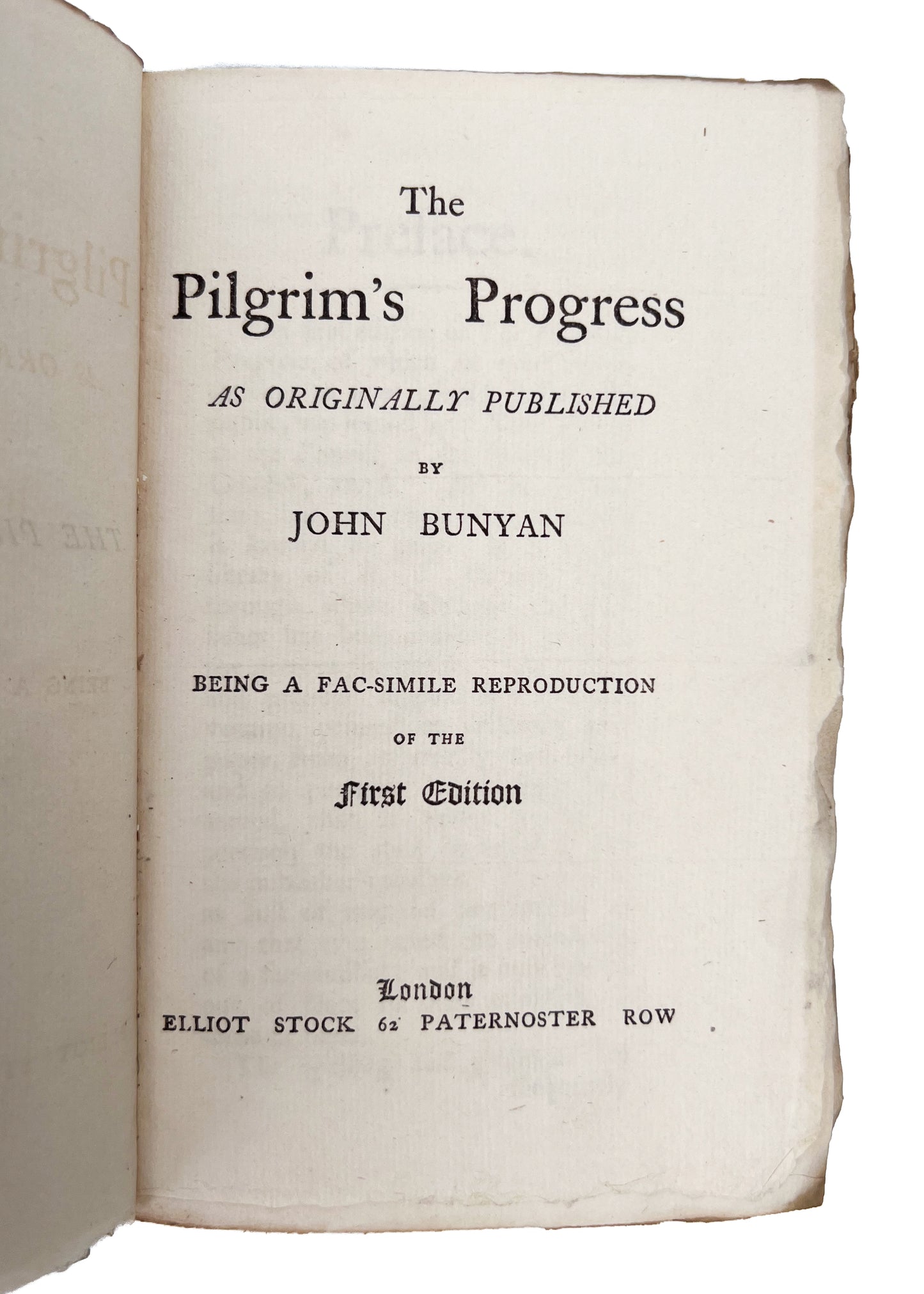 1678 JOHN BUNYAN. Fine Vellum Facsimile of Pilgrim's Progress, First Edition. Very Nice!