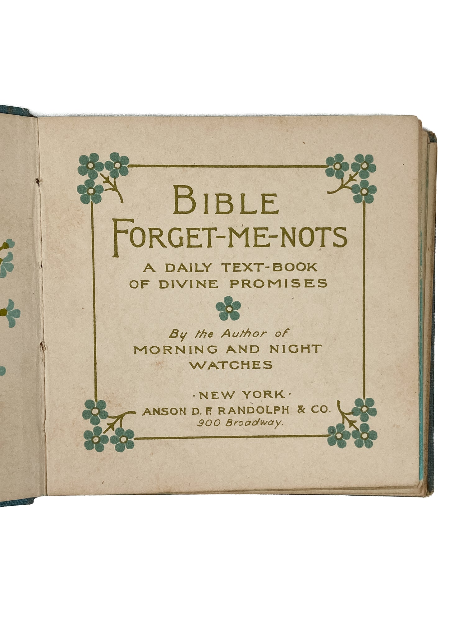 1885 J. R. MACDUFF. Bible Forget-Me-Nots. Daily Texts and Promises. Miniature Lithography.