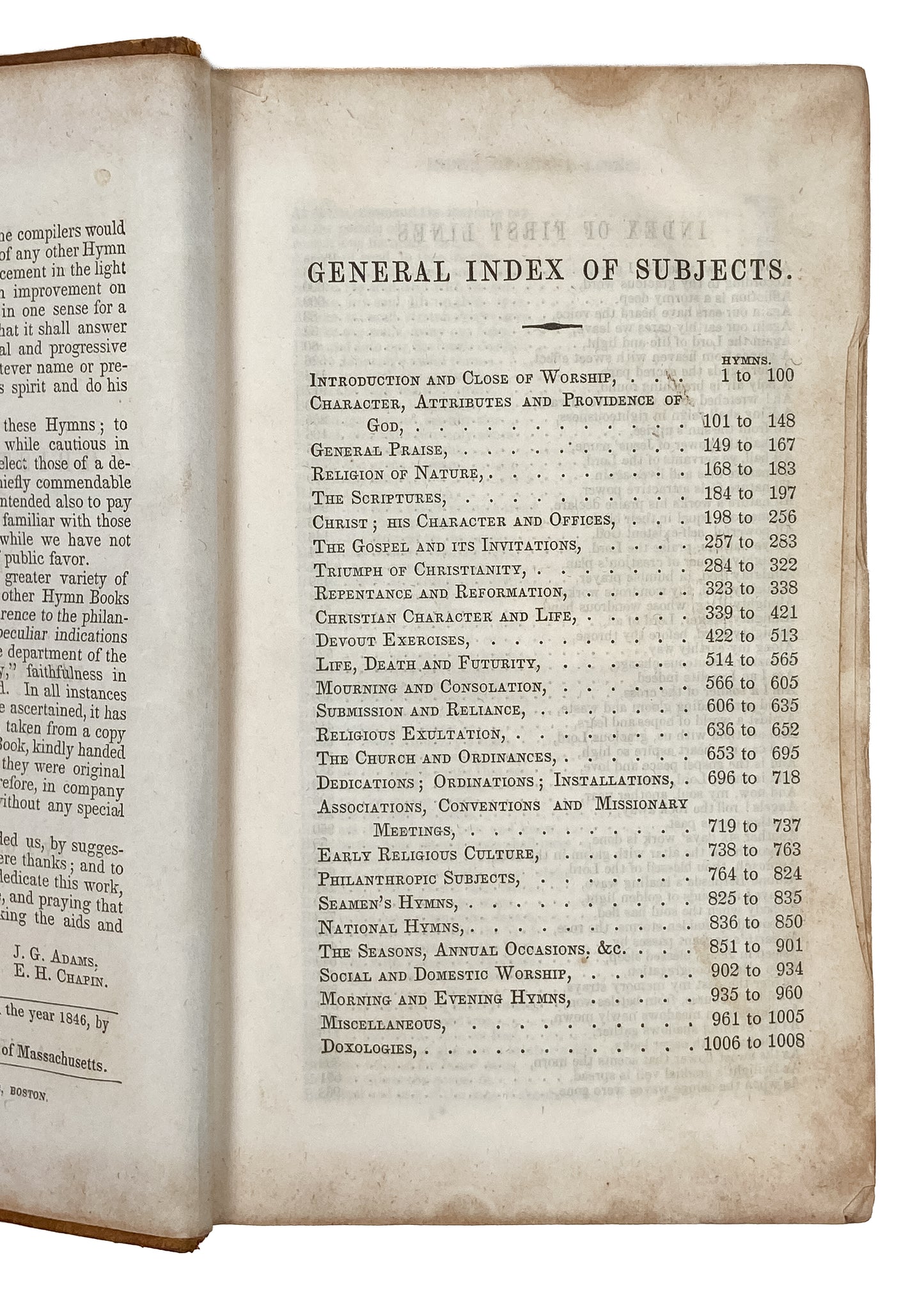 1846 UNIVERSALIST HYMNAL. First Edition of Influential Hymnal Owned by "Wolf in Sheep's Clothing."