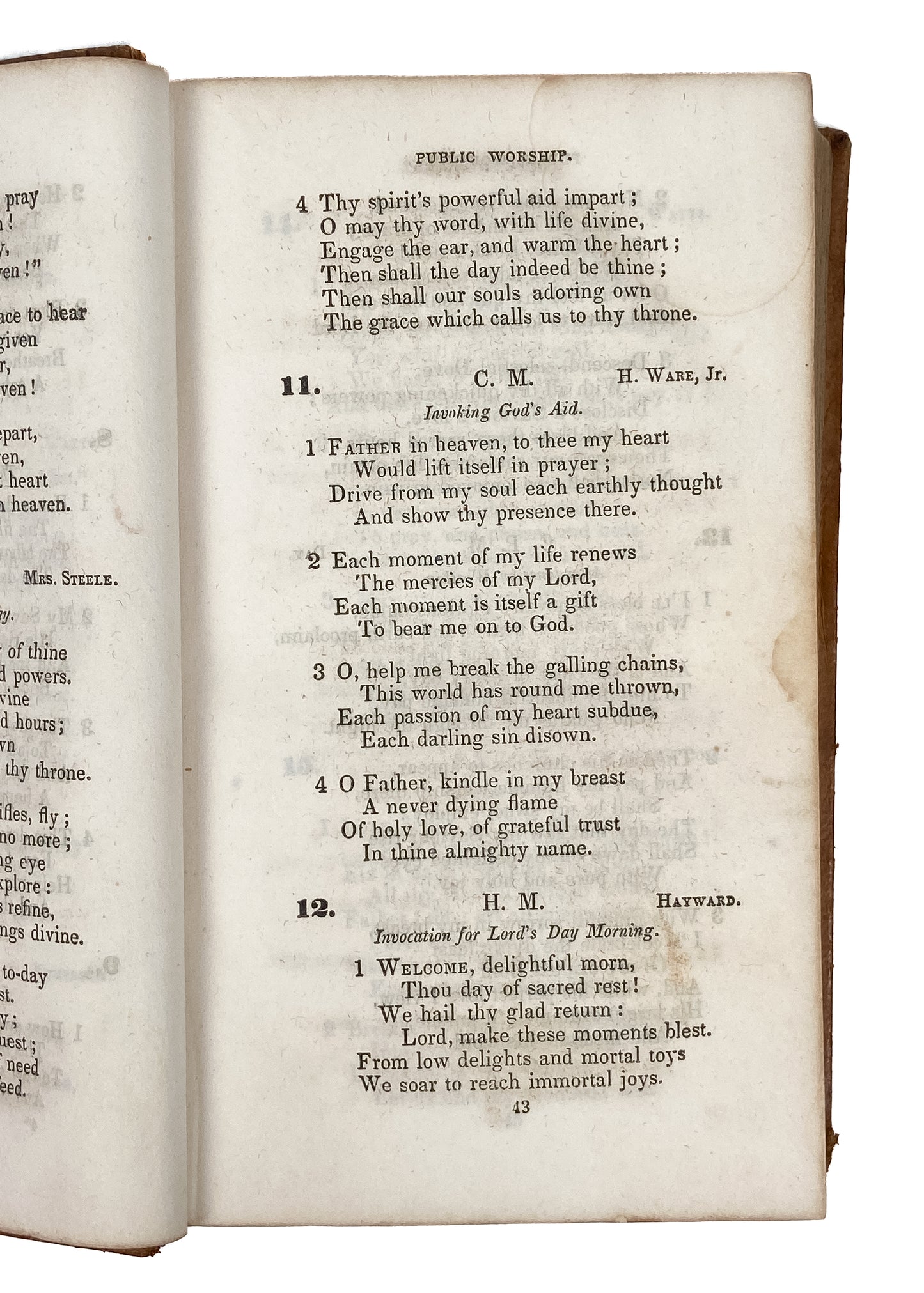 1846 UNIVERSALIST HYMNAL. First Edition of Influential Hymnal Owned by "Wolf in Sheep's Clothing."