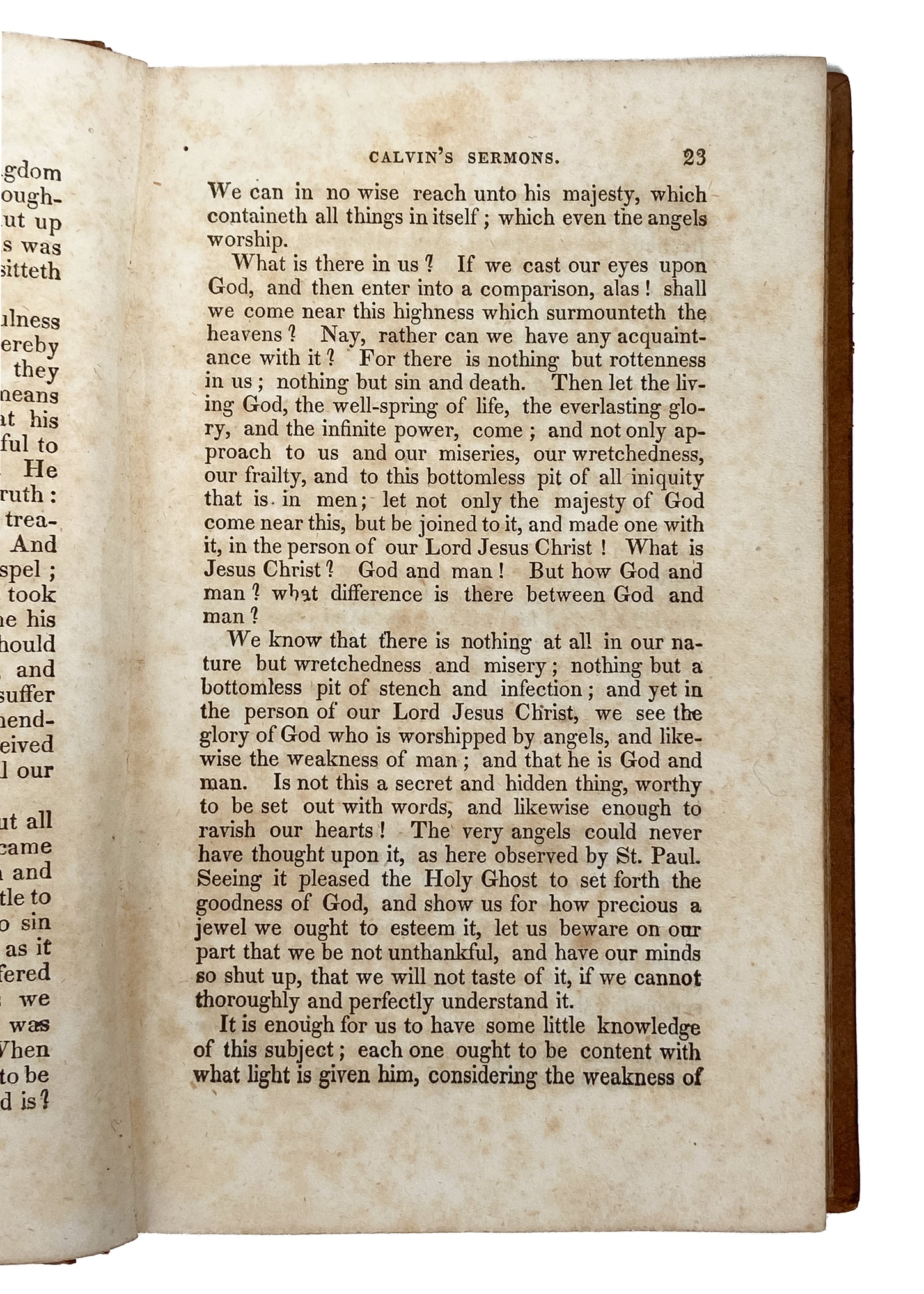 1834 JOHN CALVIN. First American Edition. The Life & Most Celebrated Sermons of the Great Reformer.