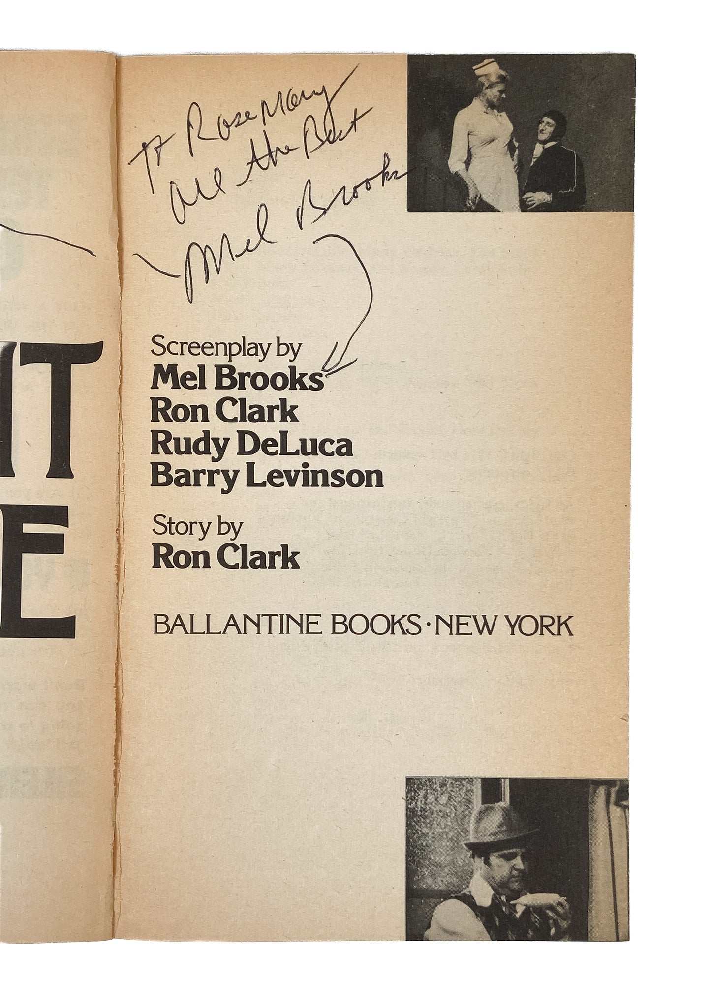 1976 MEL BROOKS. Signed. The Silent Movie - Screenplay and Four-Corner Flip Book.