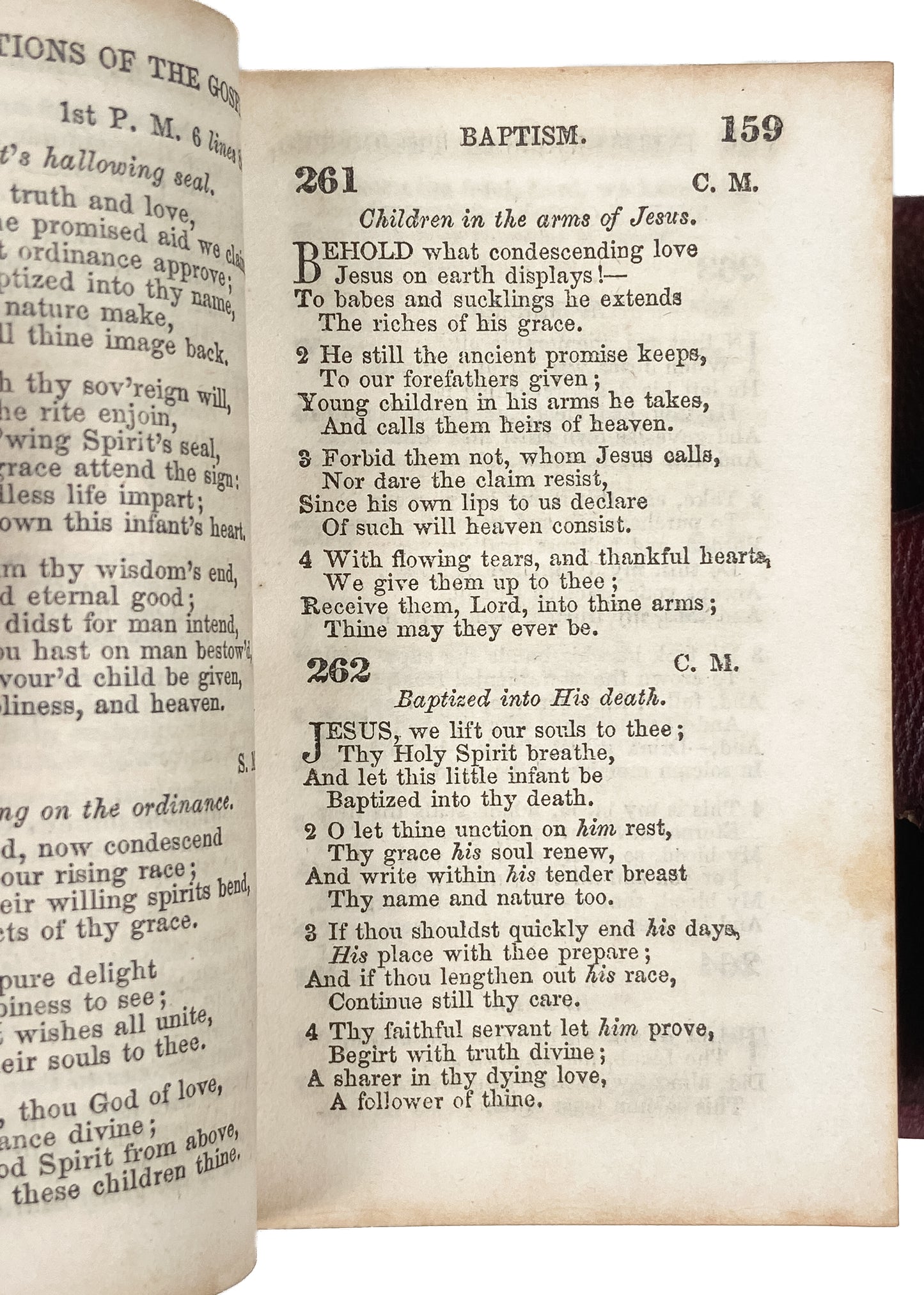 1851 METHODIST. Absolute Charmer Methodist Hymnal in Miniature Wallet-Style Binding.