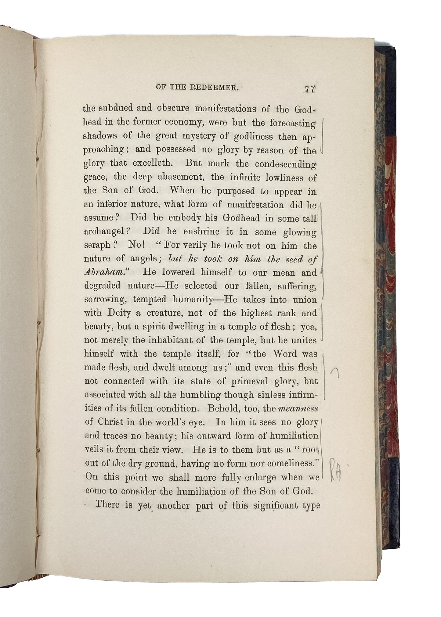 1848 OCTAVIUS WINSLOW. The Glory of the Redeemer. Fine Half Leather Binding.