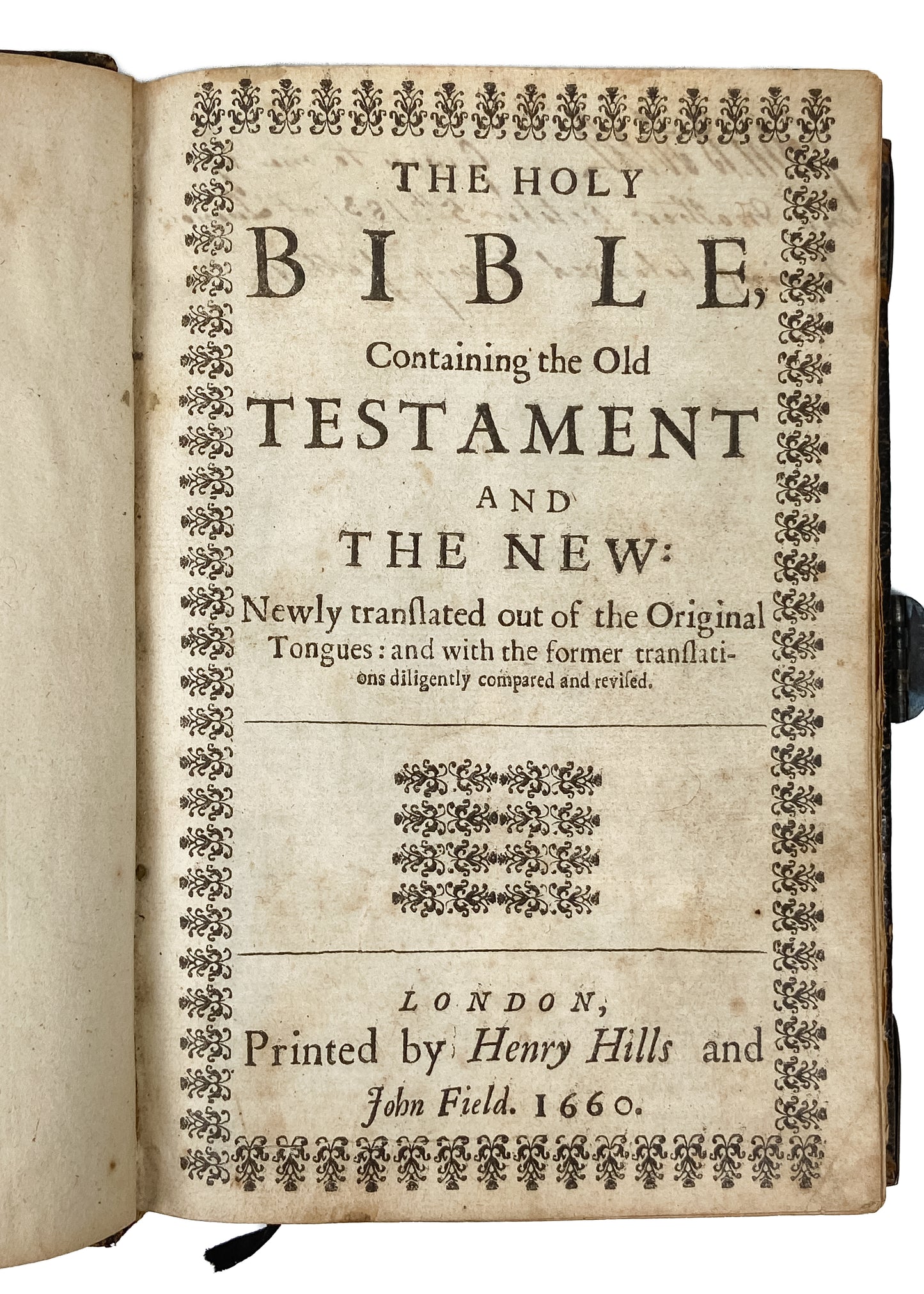 1660 SCOTTISH BIBLE. Henry Hills 1660 Bible w/Rare Scottish Psalms of David Imprint.