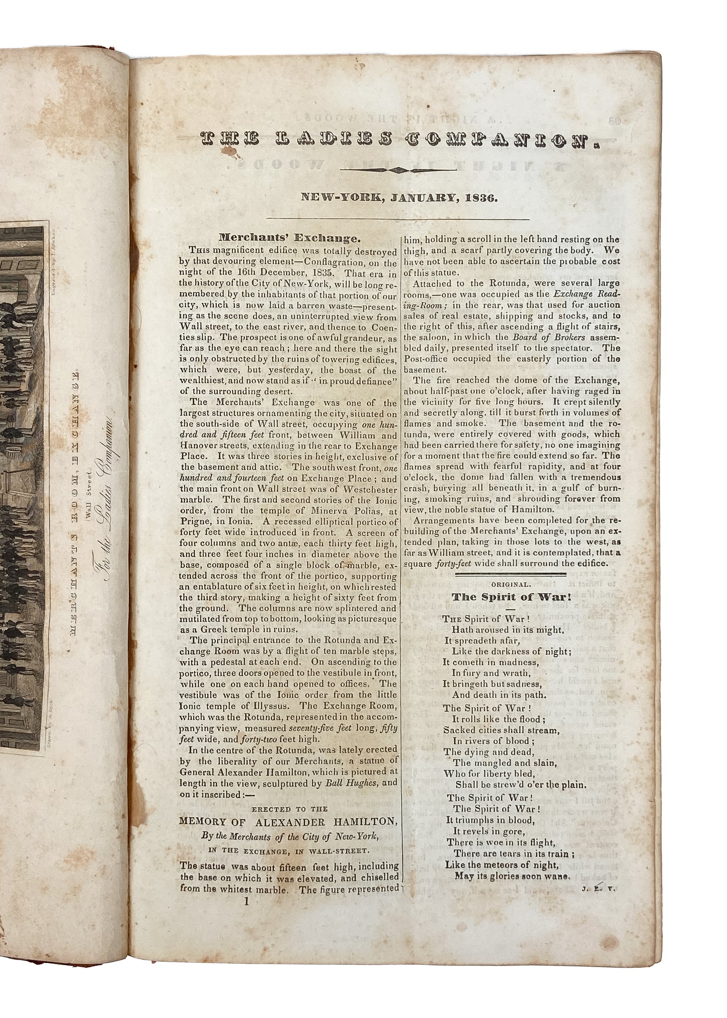 1836 LADIES COMPANION. Very Rare Lengthy Original on "The Slave Insurrection at New Orleans"