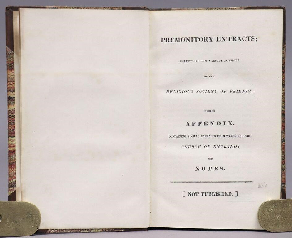 1819. GAWEN BALL. Premonitory Extracts. Accounts of the Gift of Prophecy - Precognition among the Quakers.