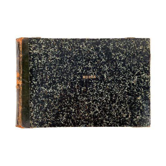 1860's HAND-COLORED FASHION. Custom Binding of 110 Hand-Colored French Fashion Designs.