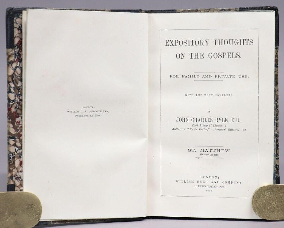 1890 J. C. RYLE. Expository Thoughts on the Gospels. Seven Volumes Complete in Fine Bindings.