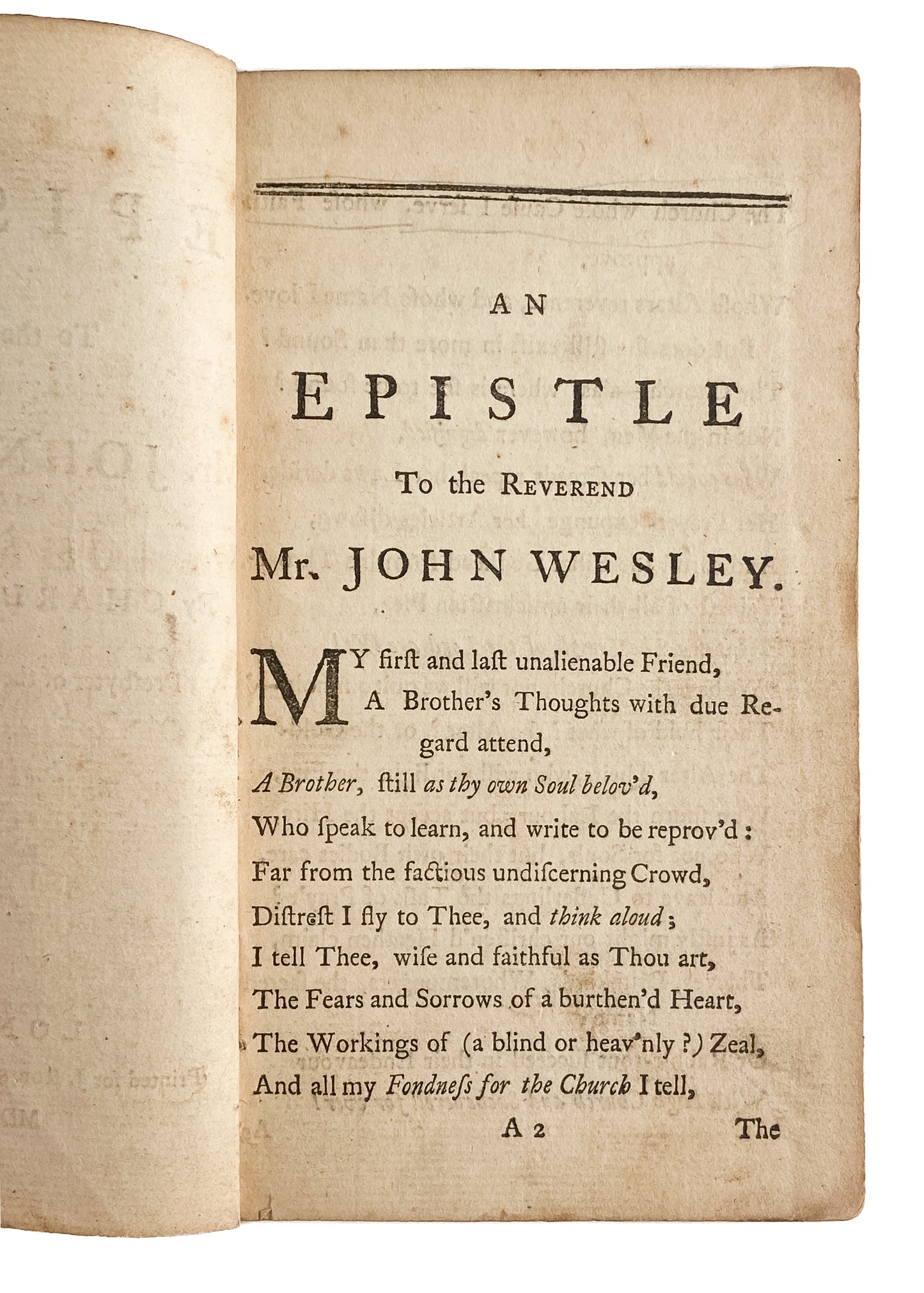 1755 JOHN & CHARLES WESLEY. First Edition of a Public Dispute Over Anglican Church & Education for Ministers.