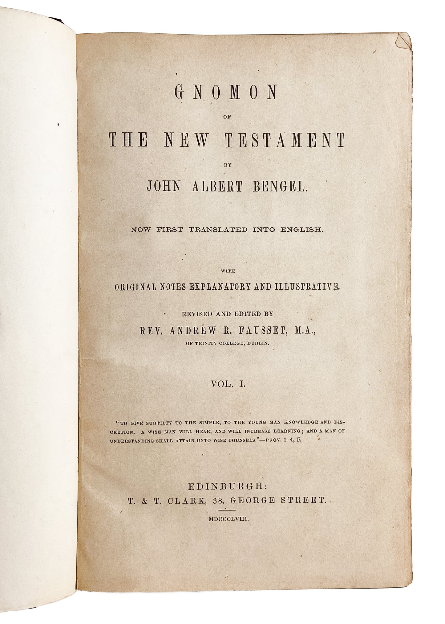 1858 JOHN ALBERT BENGEL. Gnomon of the New Testament. Nice Leather - Spurgeon Rec.