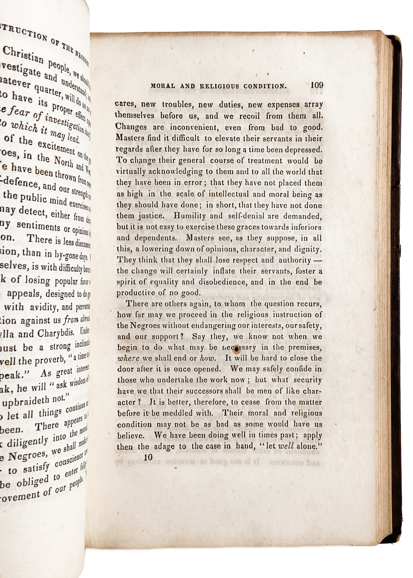 1842 SLAVES & CHRISTIANITY. The Religious Instruction of the Negroes on Georgia Plantations.