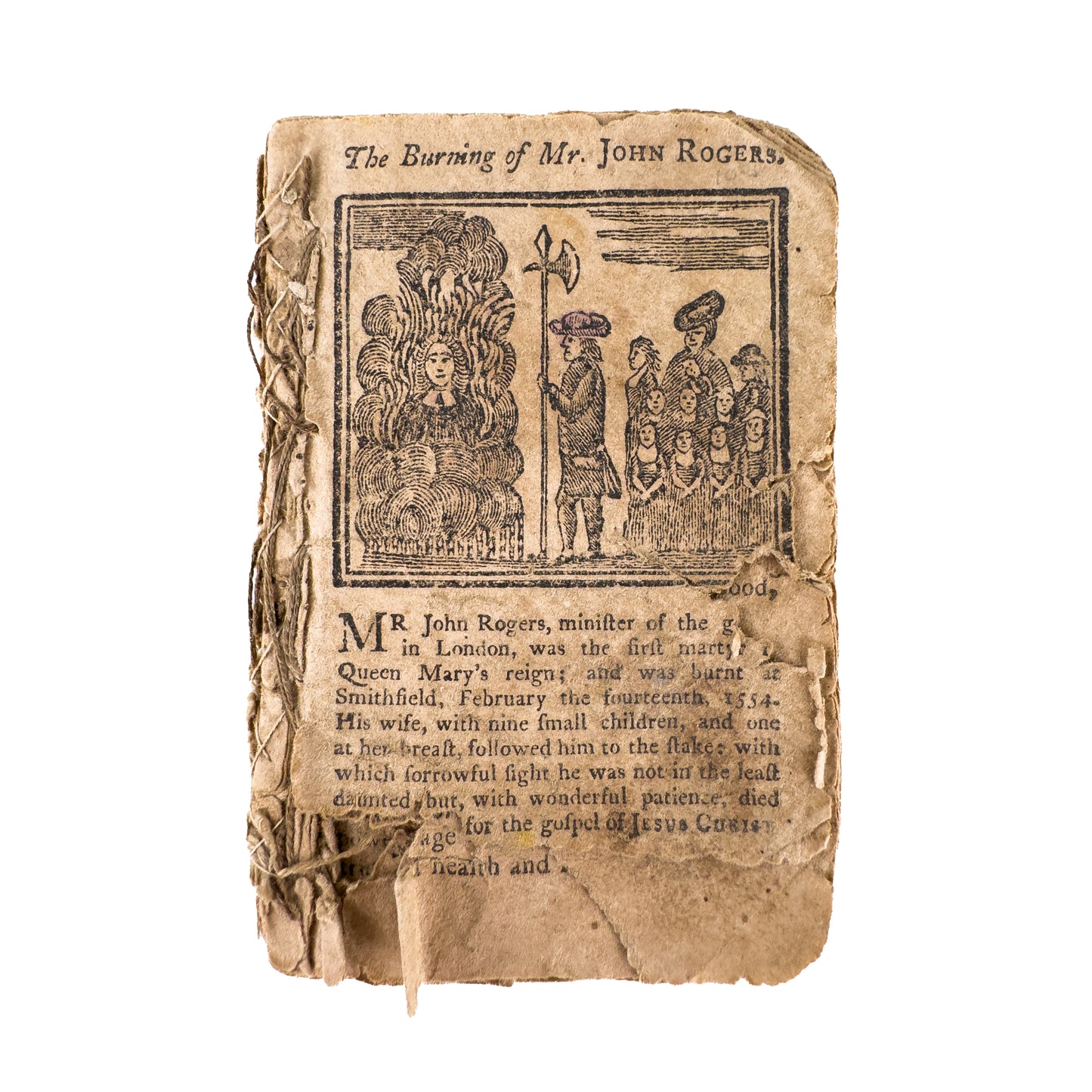 pre-1777 NEW ENGLAND PRIMER. Unrecorded Edition Fragment with Unrecorded Woodcut.