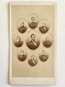 1863 ABRAHAM LINCOLN. Unusually Crisp CDV of President Abraham Lincoln and His Cabinet.