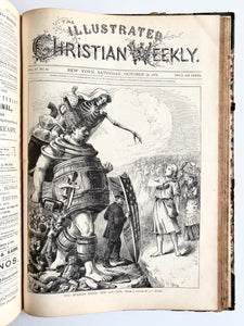 1874 ILLUSTRATED CHRISTIAN WEEKLY. Revival in Scotland, Mormonism, Temperance, Women's Rights, &c 16 Inches Tall!