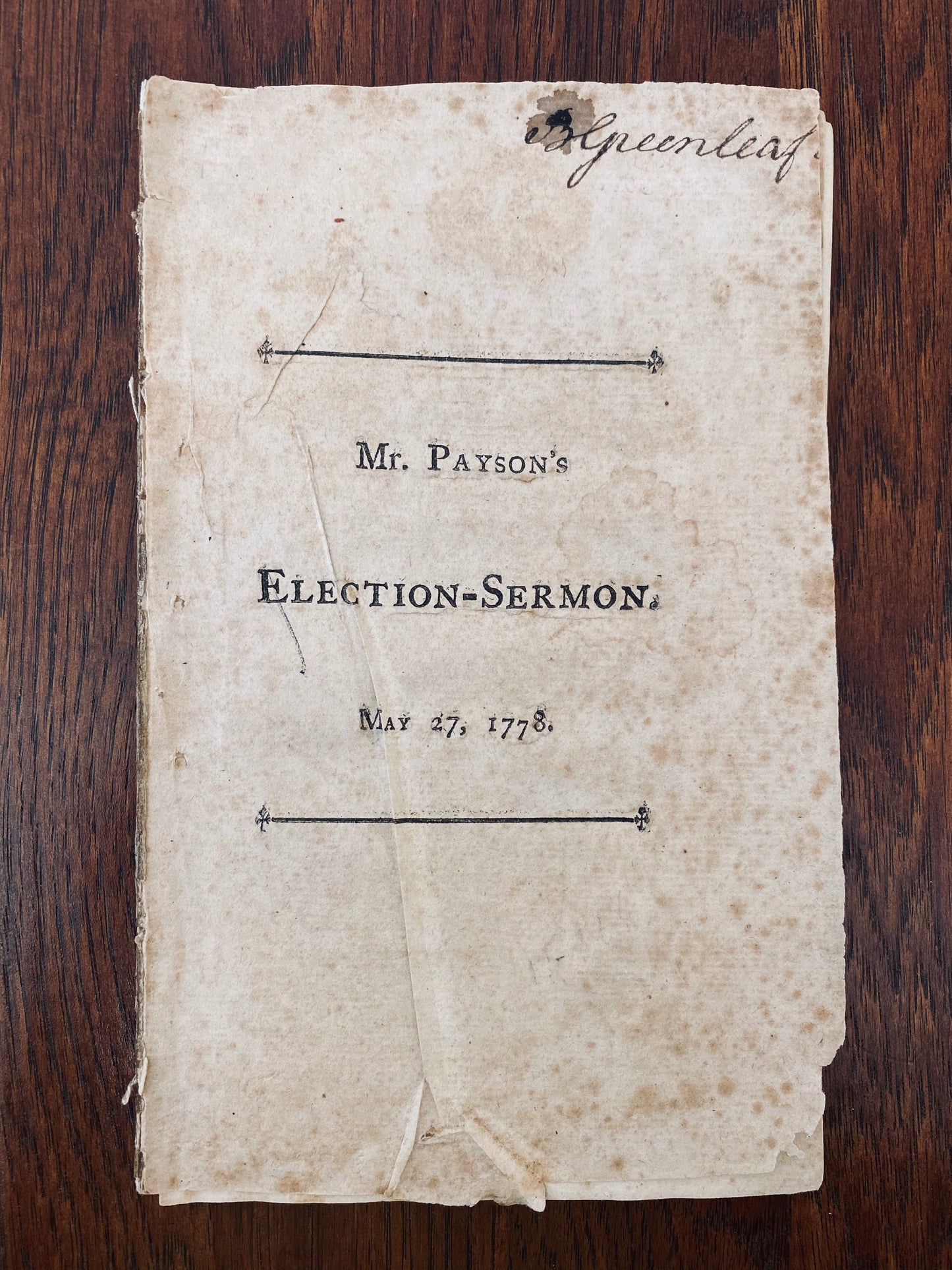 1778 PHILLIPS PAYSON. Important American Revolution Sermon on Civil Liberties & Religious Freedom