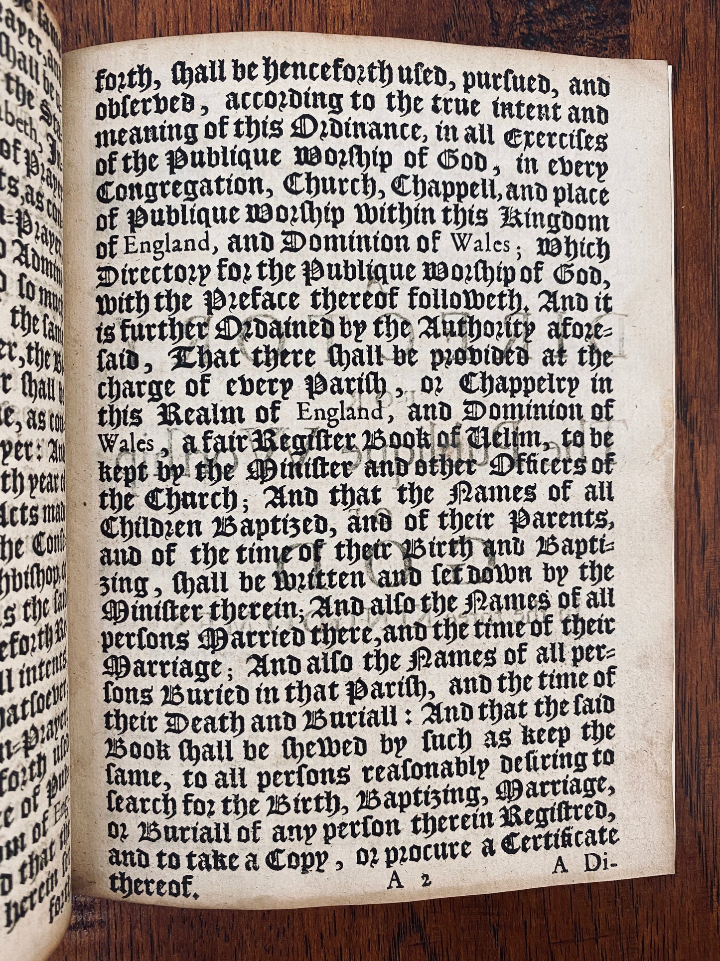 1644 PRESBYTERIAN / PURITAN. Directory for the Publique Worship of God - Replaced Common-Prayer.