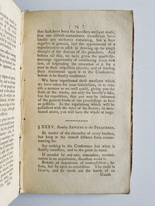 1779 JOHN WESLEY. Minutes of Several Conversations Between John Wesley and Preachers. RARE!