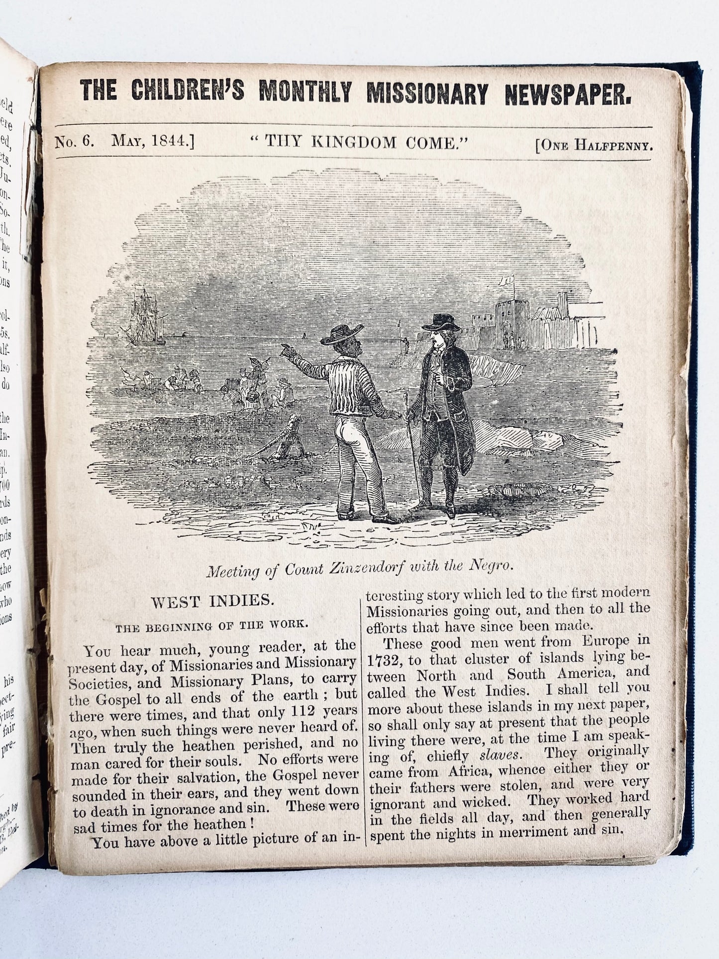 1845 MONTHLY MISSIONARY NEWSPAPER. Tahiti, Count Zinzendorf, Negro Slaves, Moravians Missions