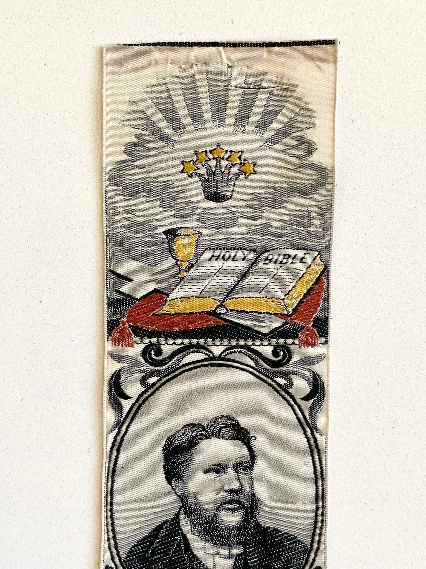 1870's C. H SPURGEON. Exceptional Victorian Silk Stevengraph Bookmark