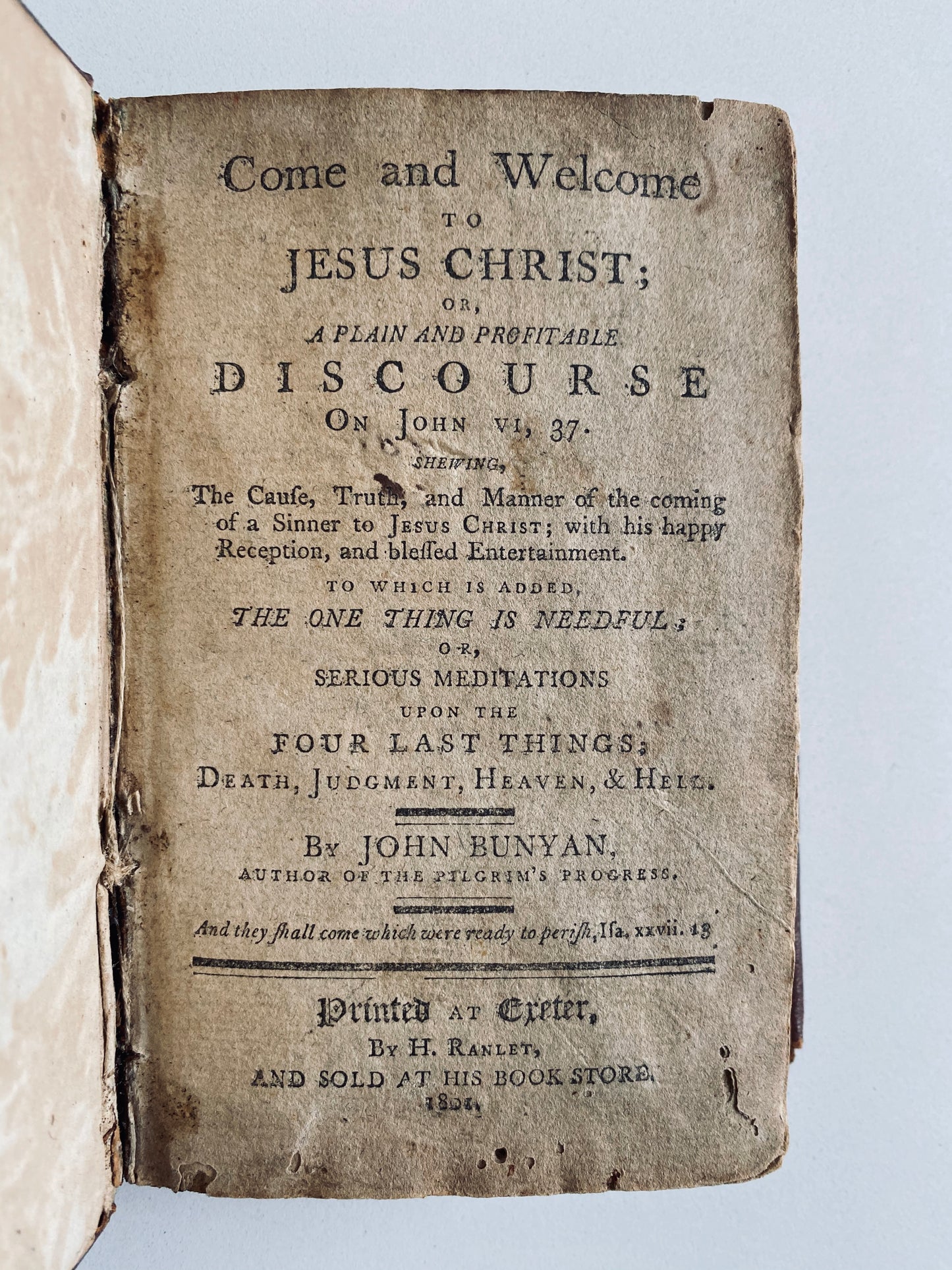 1801 JOHN BUNYAN. Come and Welcome to Christ Jesus + Meditations on Judgment. Early American Edition.