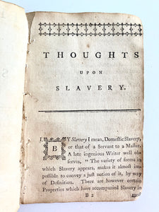 1774 JOHN WESLEY. Thoughts Upon Slavery. First Edition of Landmark Work!