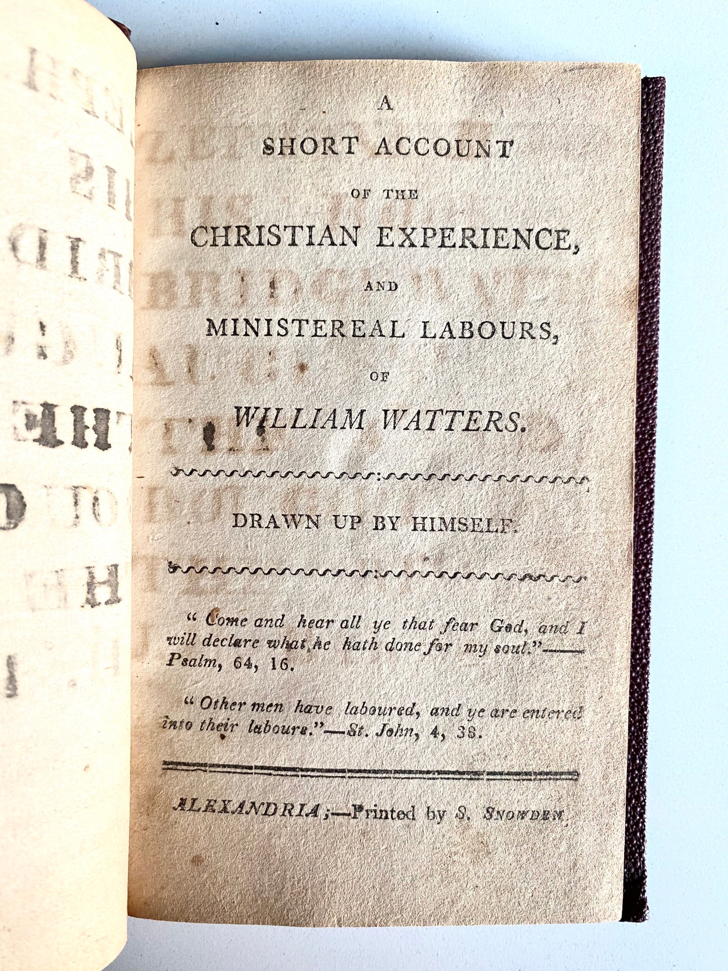 1806 WILLIAM WATTERS. The First American Methodist Circuit Rider! Very Rare!