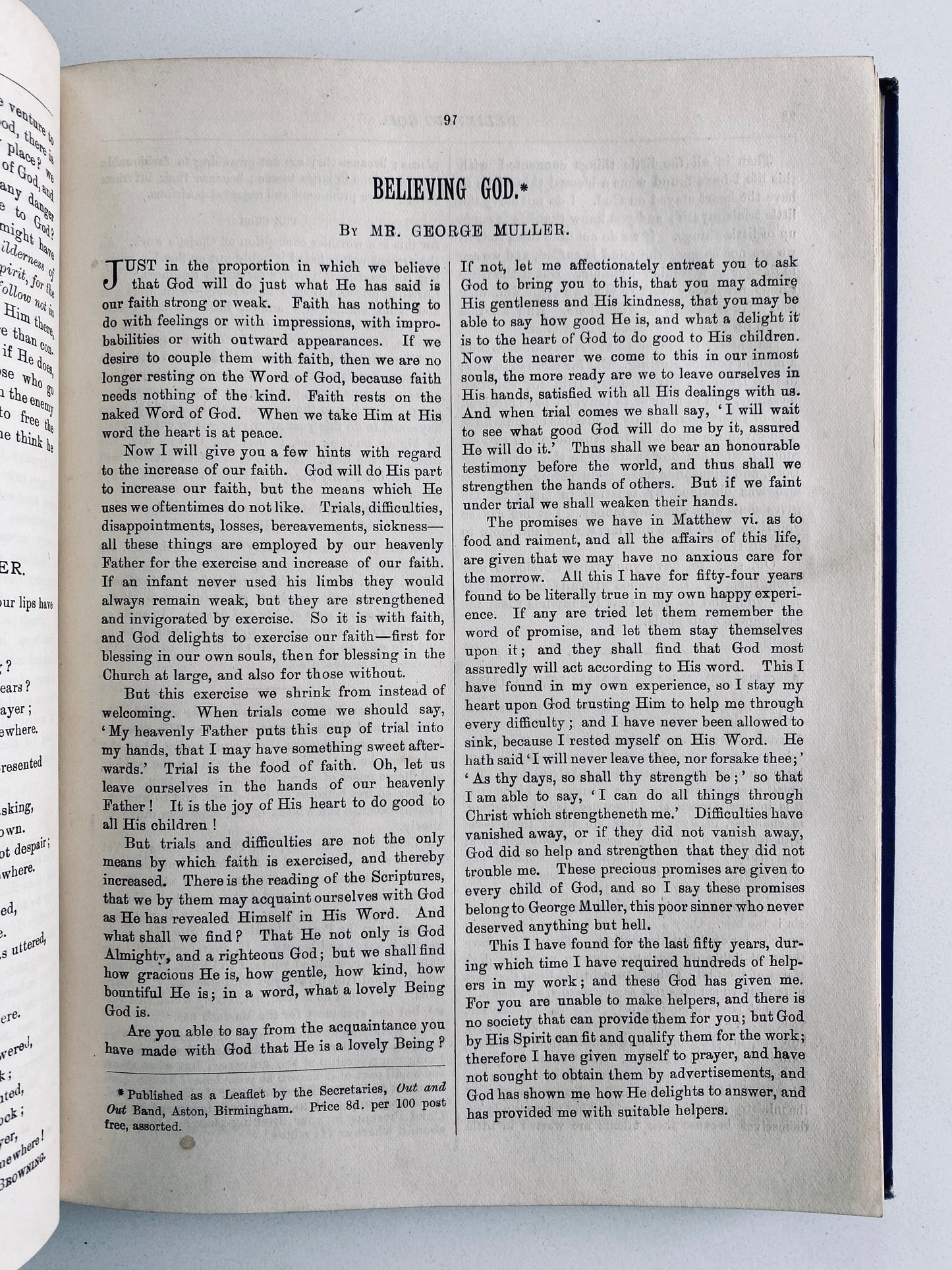 1889 EXPERIENCE MAGAZINE. Important Keswick, Higher Life Work - J. Hudson Taylor, C. G. Moore, George Muller, etc.